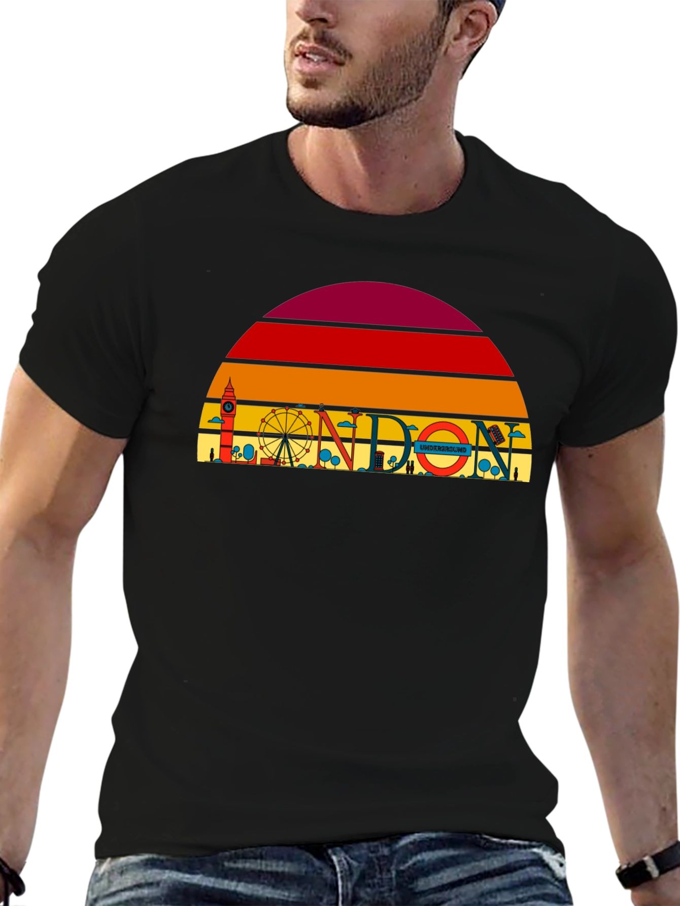 London Skyline Graphic Tee - Retro Style