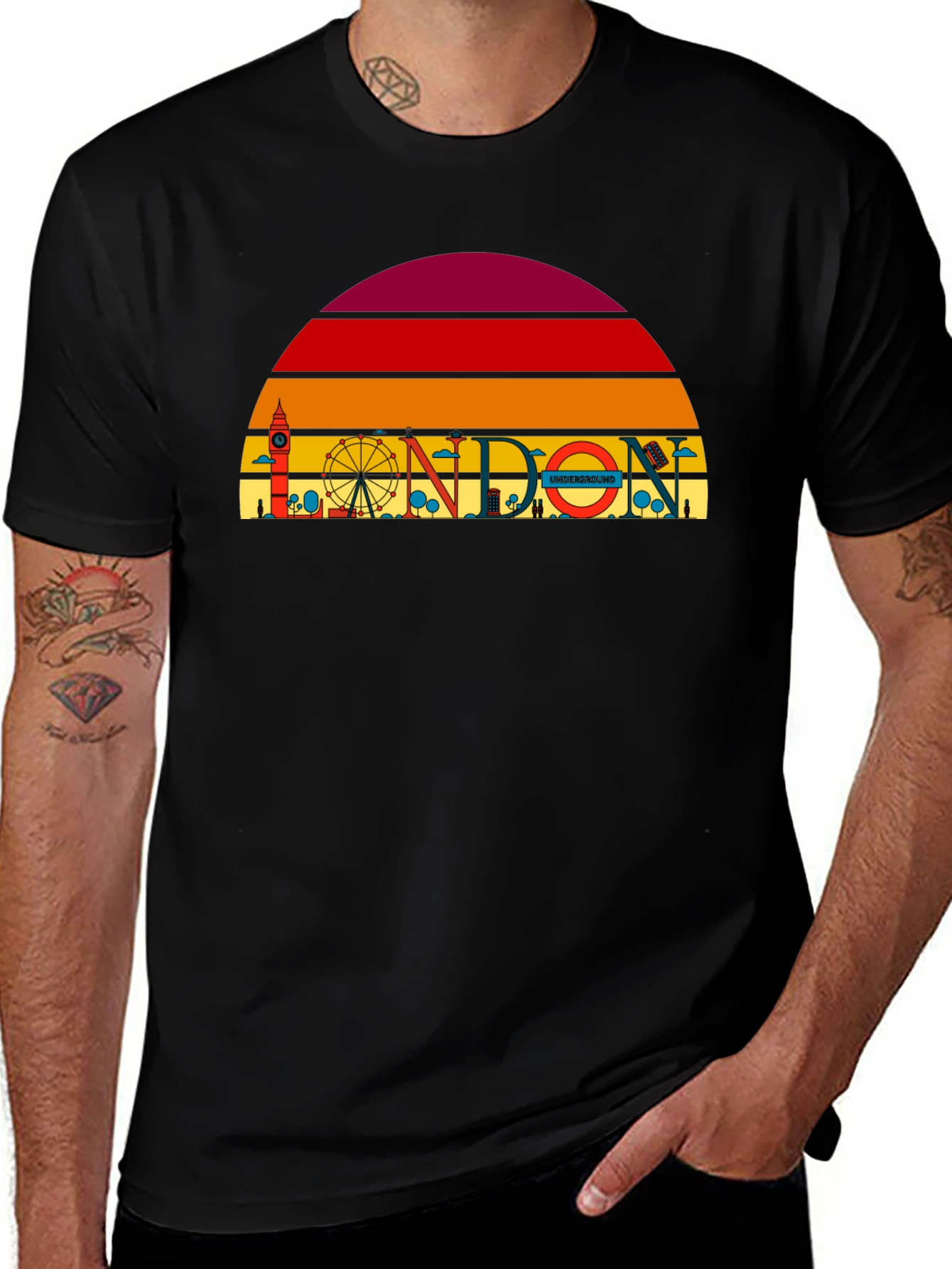 London Skyline Graphic Tee - Retro Style