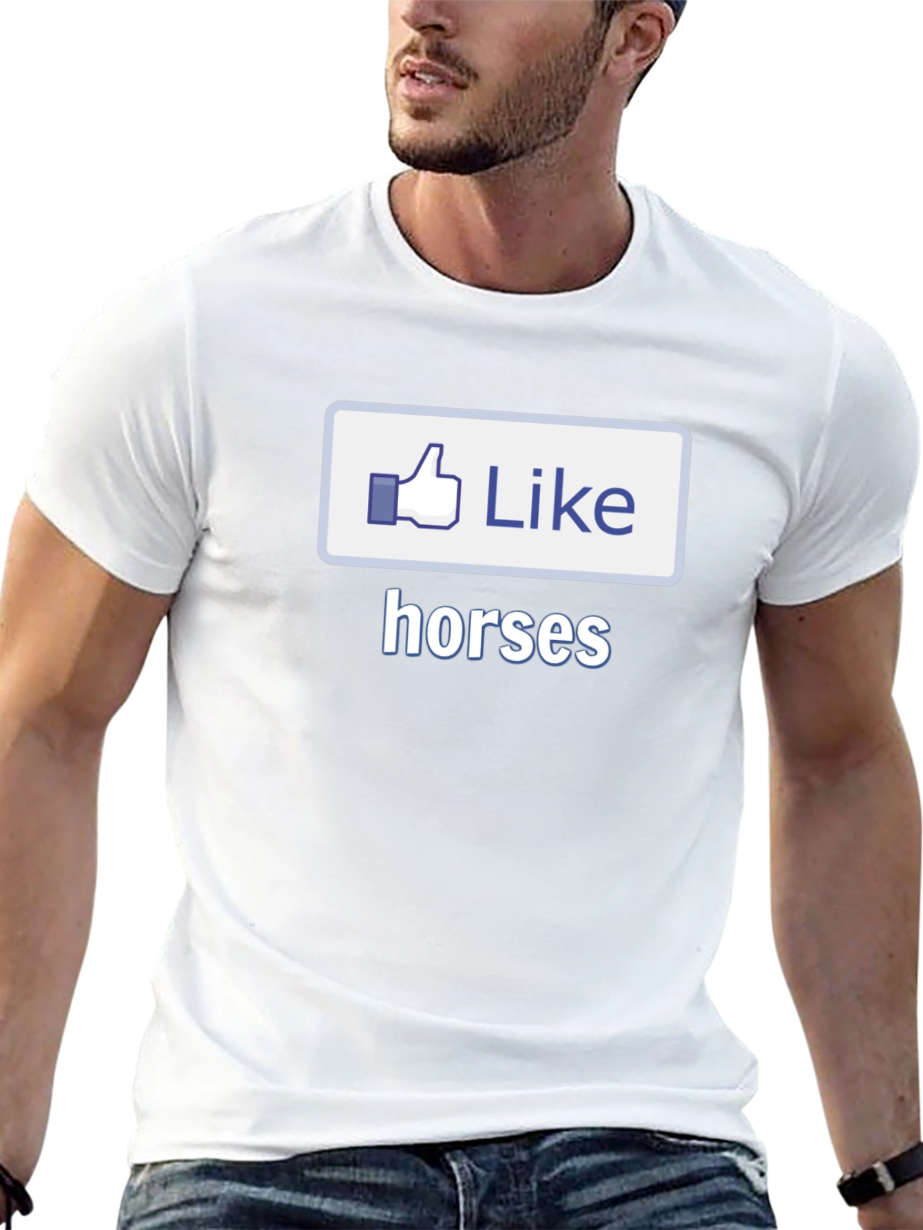 I Like Horses Black T-Shirt Novelty Graphic Tee