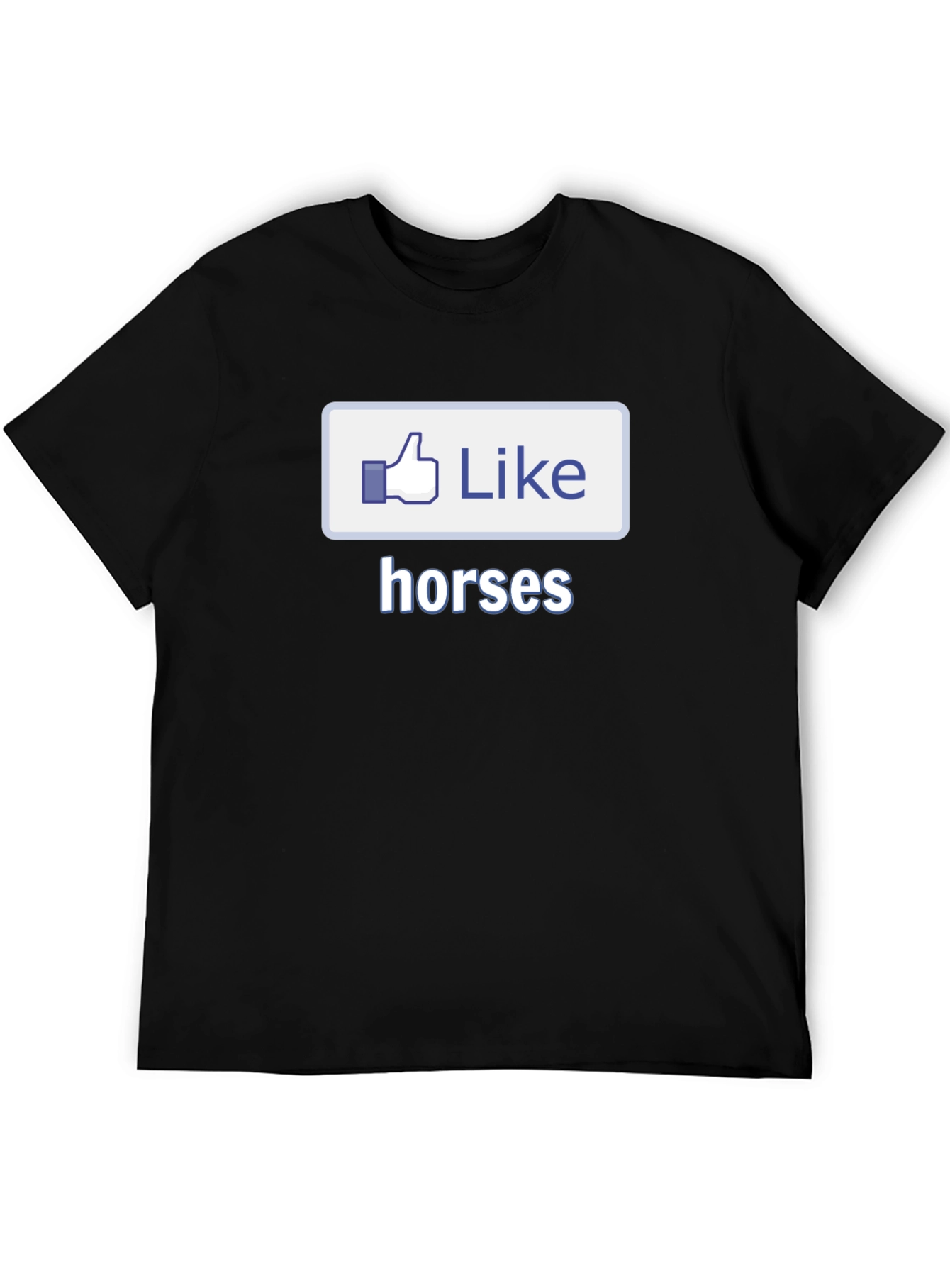 I Like Horses Black T-Shirt Novelty Graphic Tee