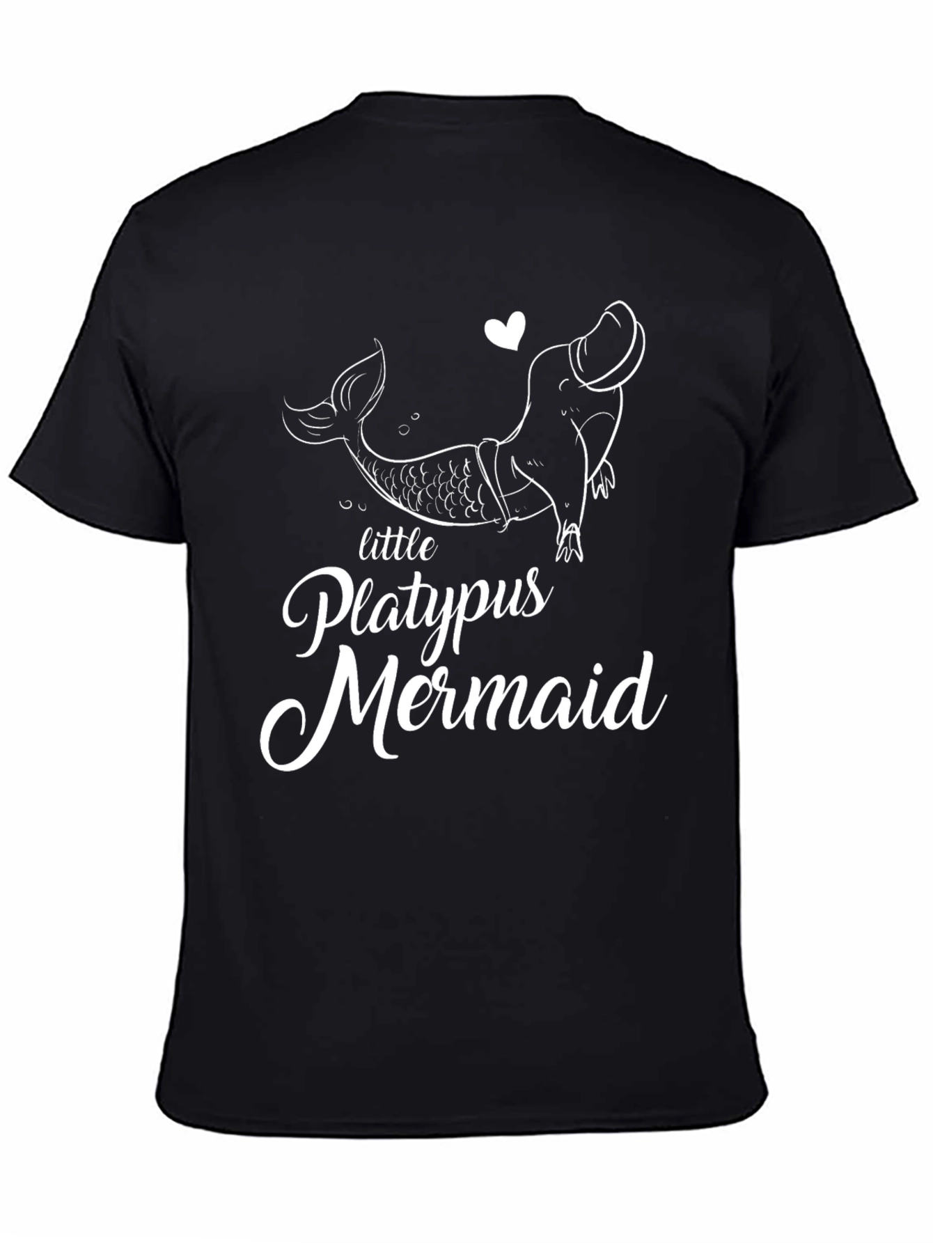Little Platypus Mermaid Graphic T-Shirt - Unisex Black Tee
