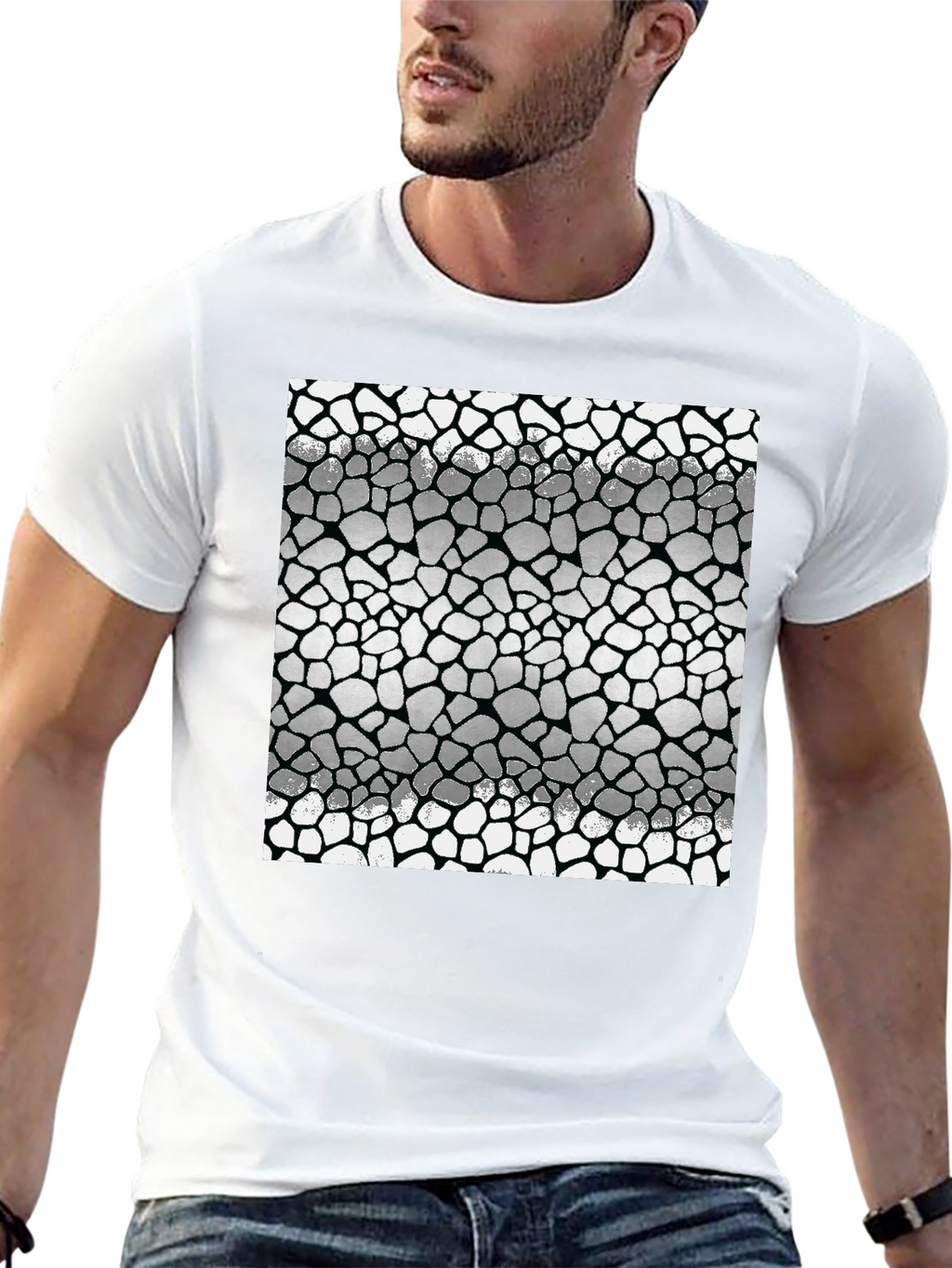 Geometric Tile Pattern Mens T-Shirt