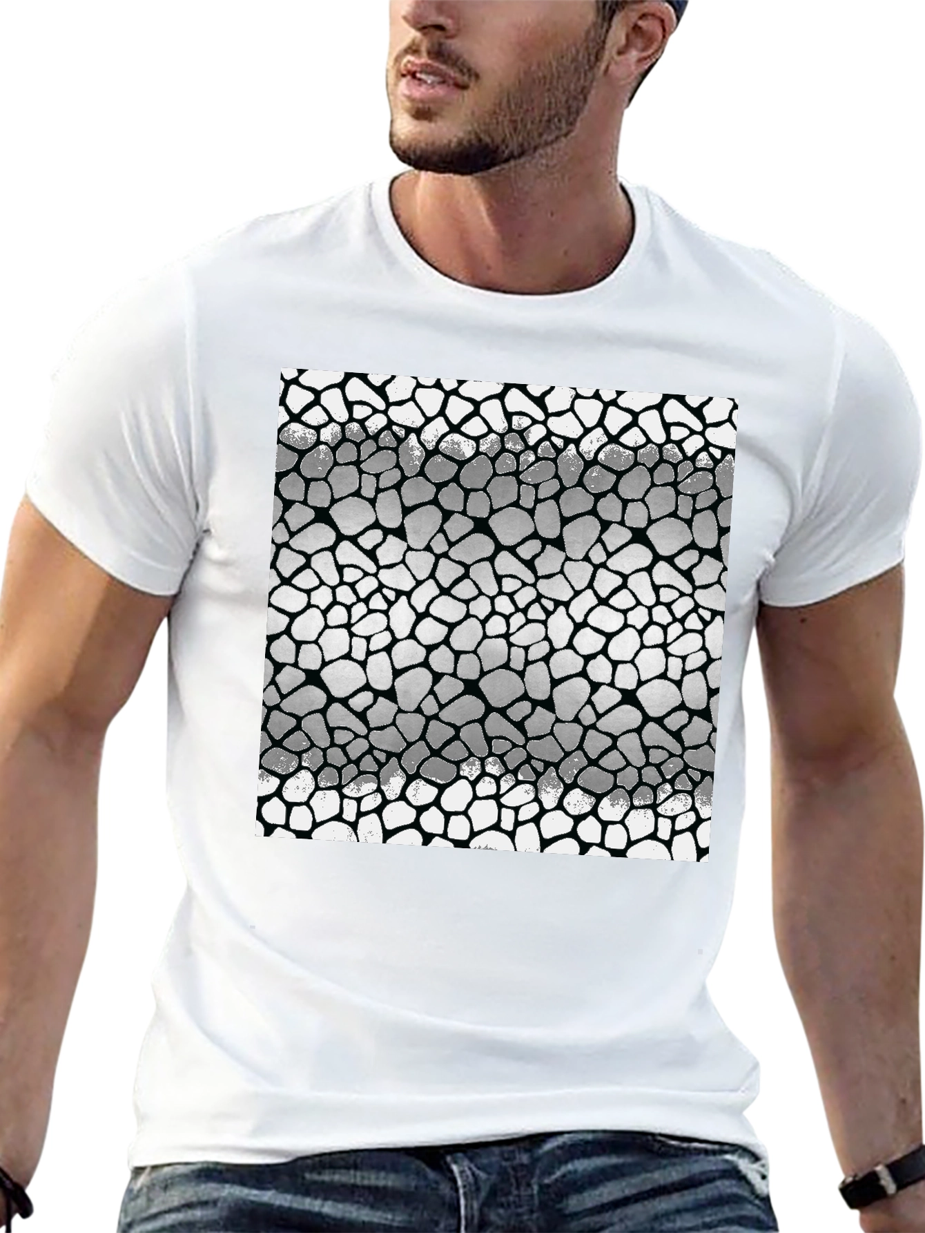Geometric Tile Pattern Mens T-Shirt