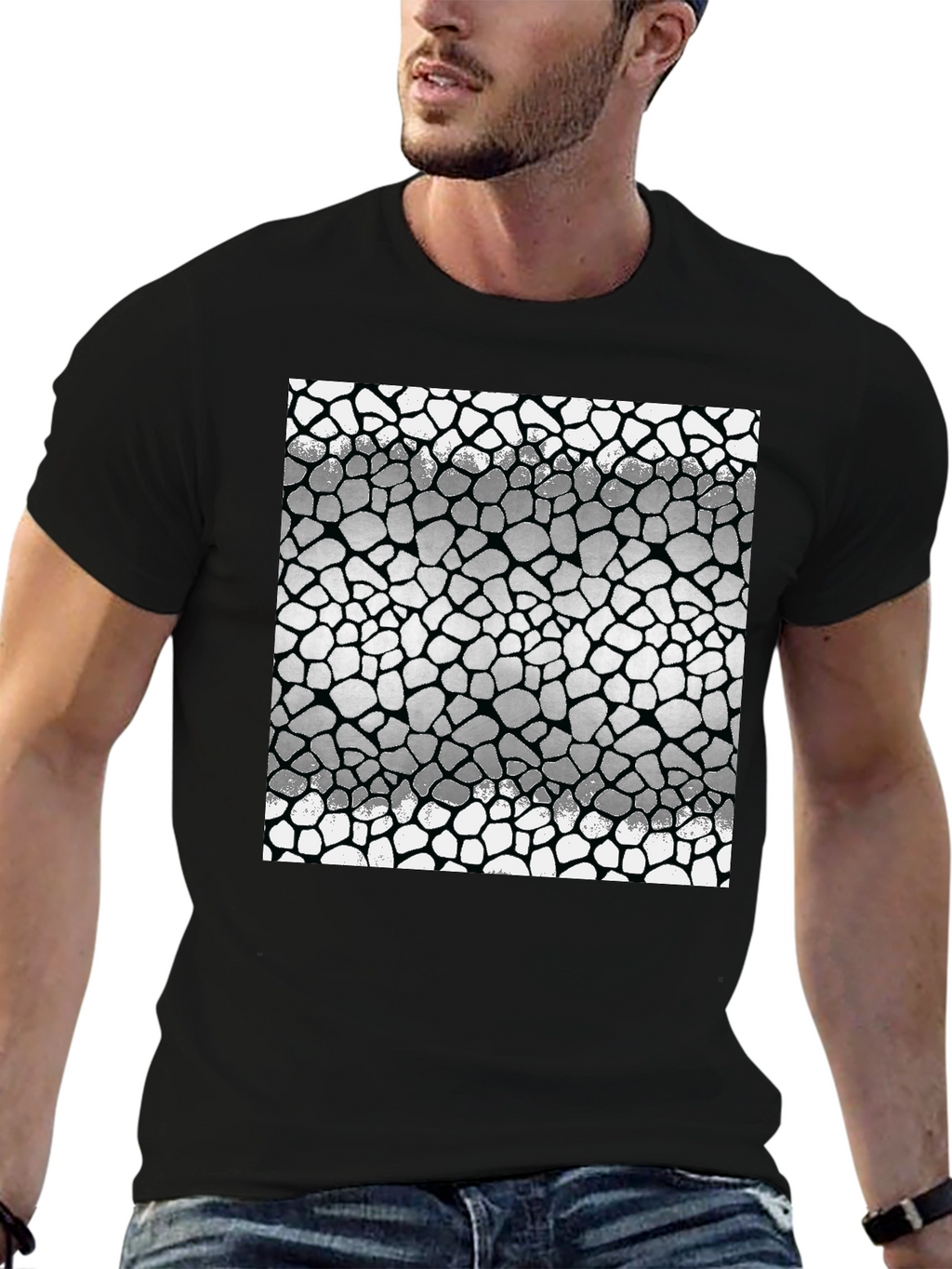 Geometric Tile Pattern Mens T-Shirt