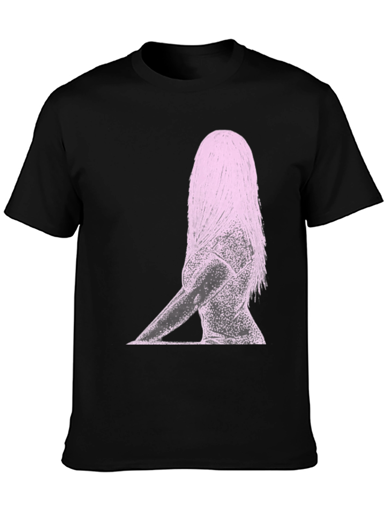 Abstract Woman Graphic Print Black T-Shirt