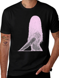 Abstract Woman Graphic Print Black T-Shirt