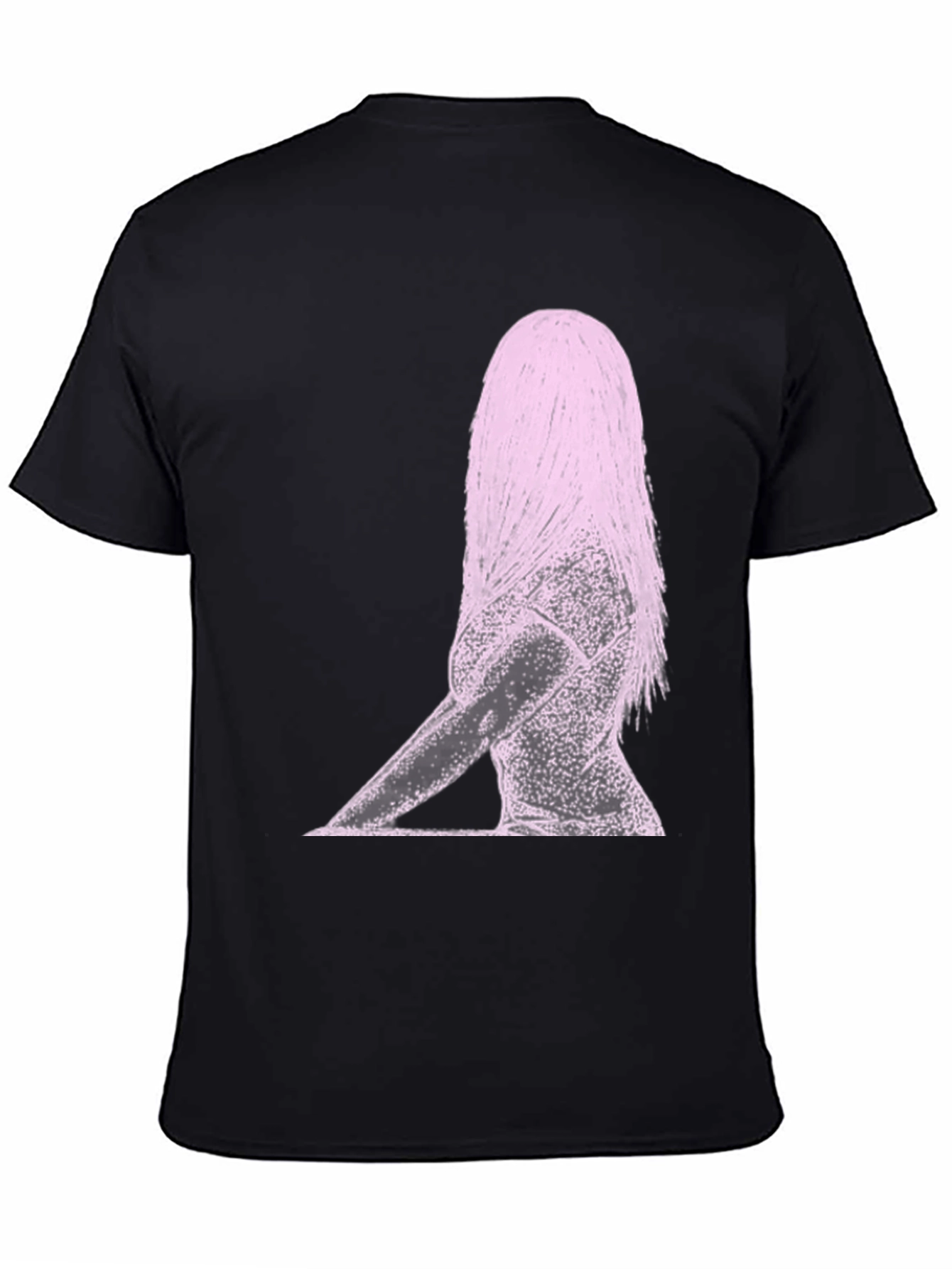 Abstract Woman Graphic Print Black T-Shirt