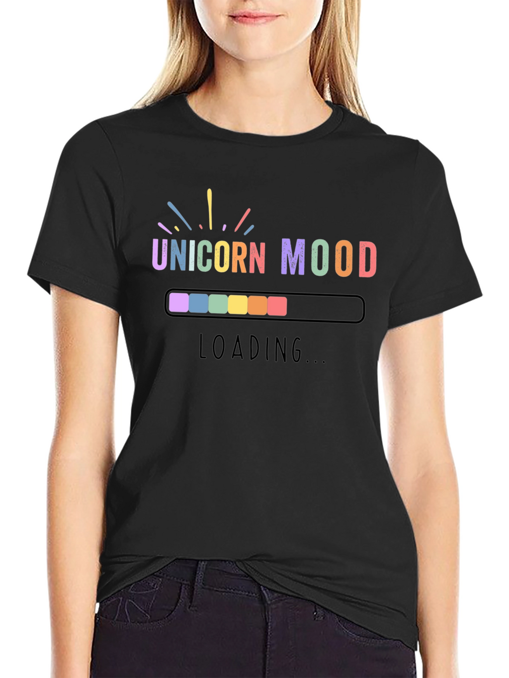 Unicorn Mood Loading T-Shirt - Black
