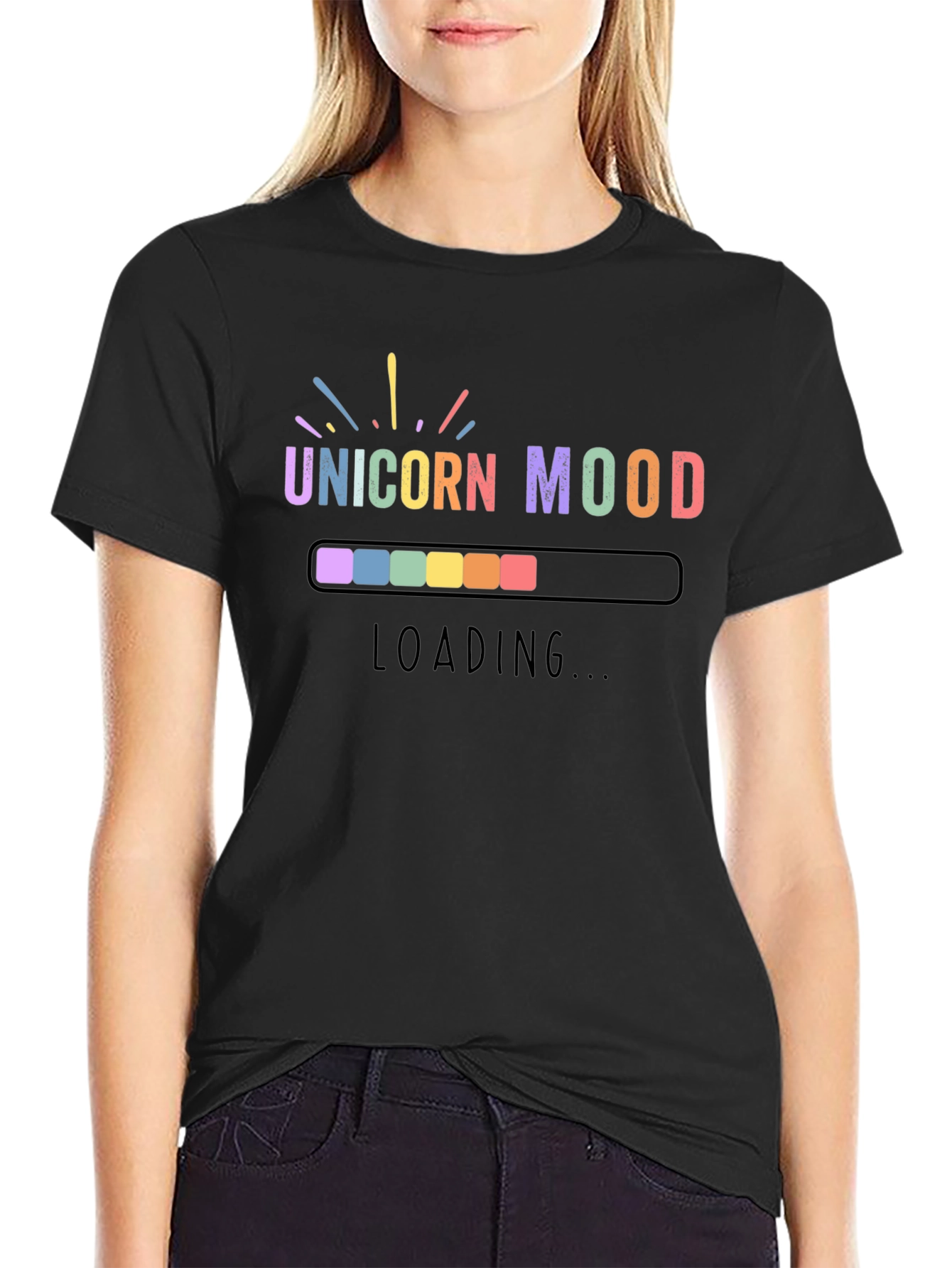 Unicorn Mood Loading T-Shirt - Black