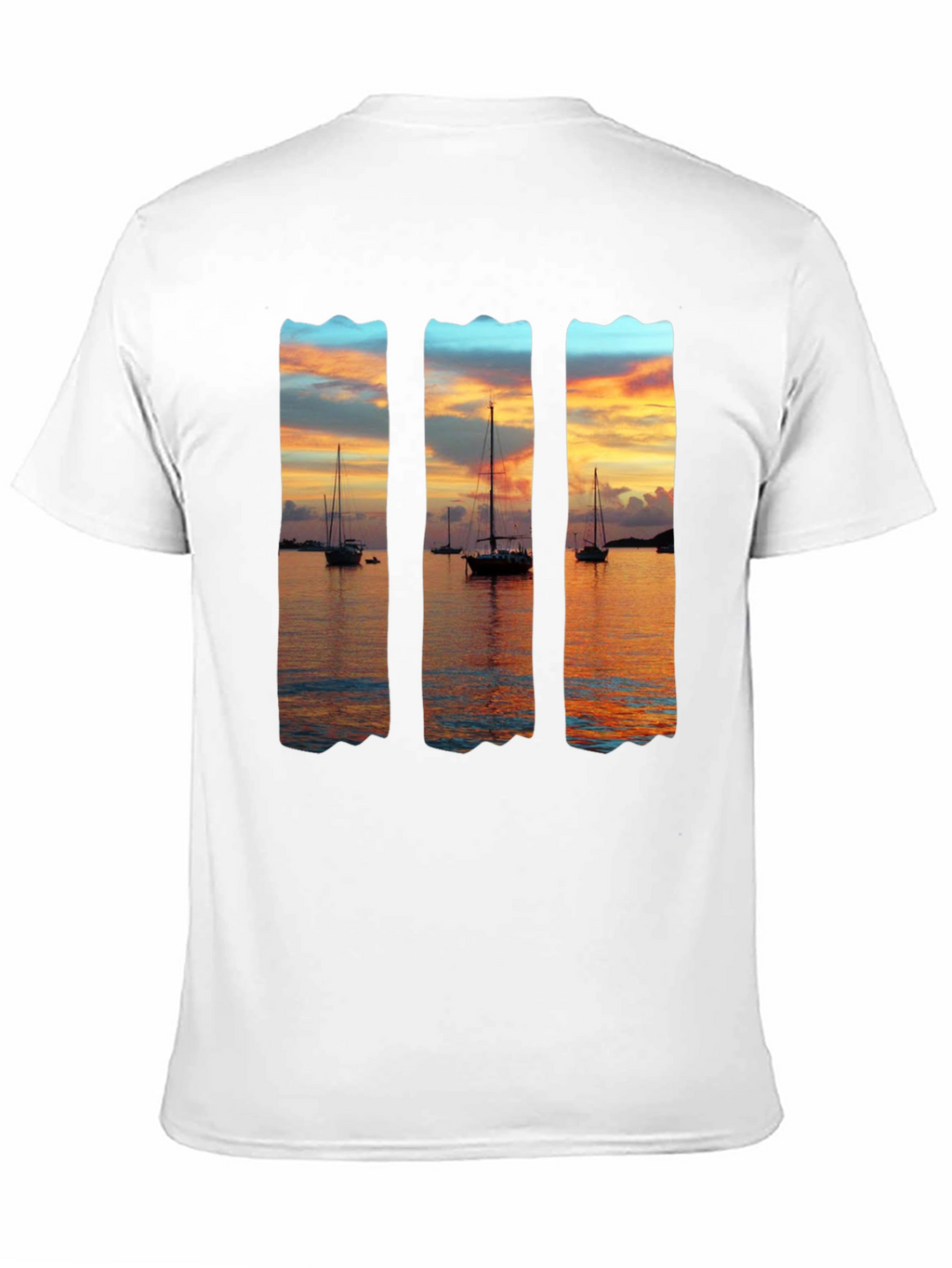 Sunset Sailboat Graphic T-Shirt - Black