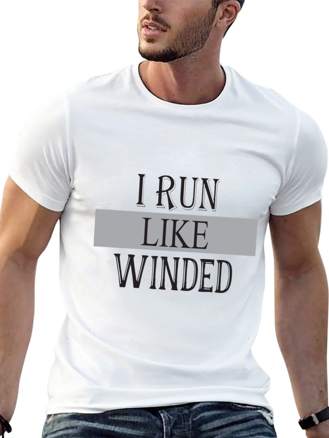 I Run Like Winded Black Graphic Tee