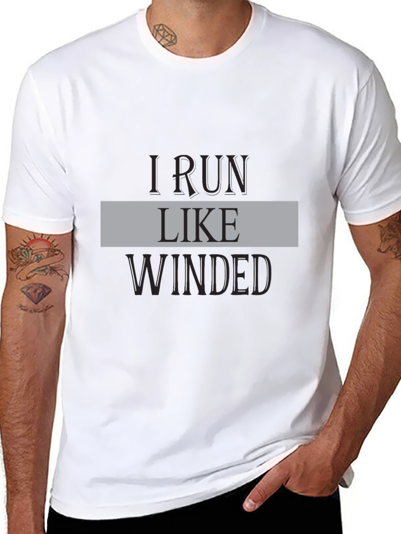 I Run Like Winded Black Graphic Tee