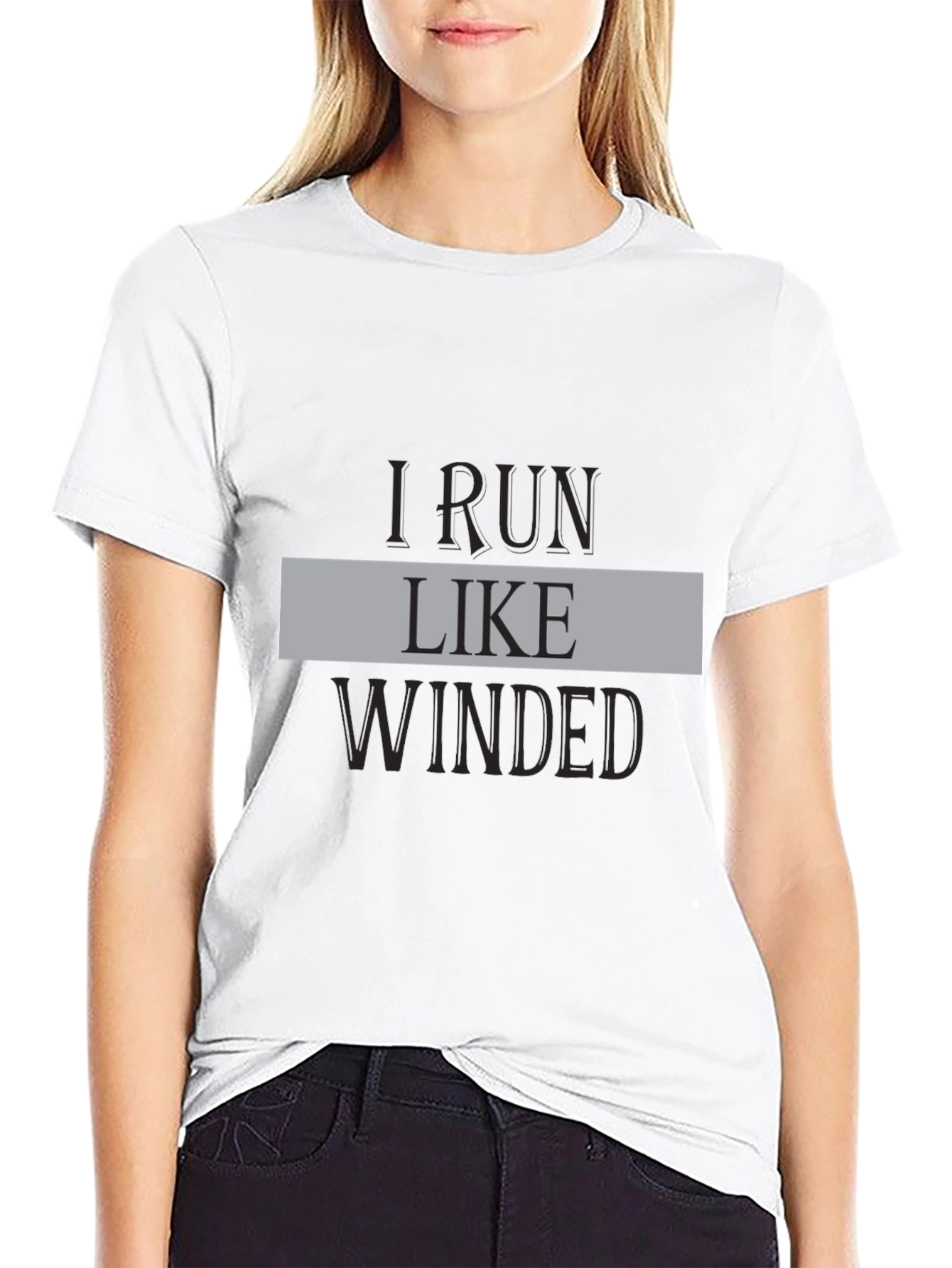I Run Like Winded Black Graphic Tee