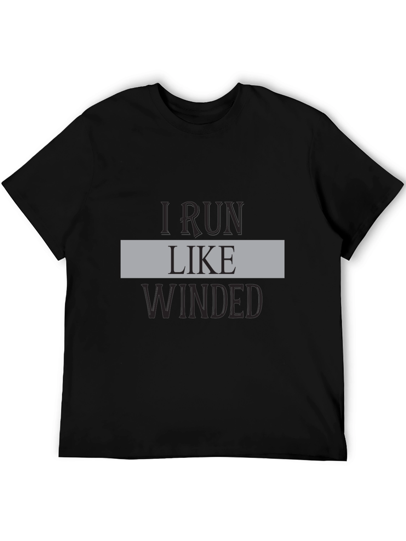 I Run Like Winded Black Graphic Tee