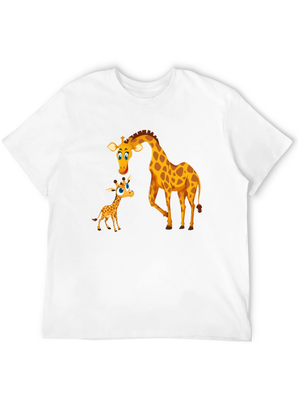 Cute Giraffe Family Black T-Shirt