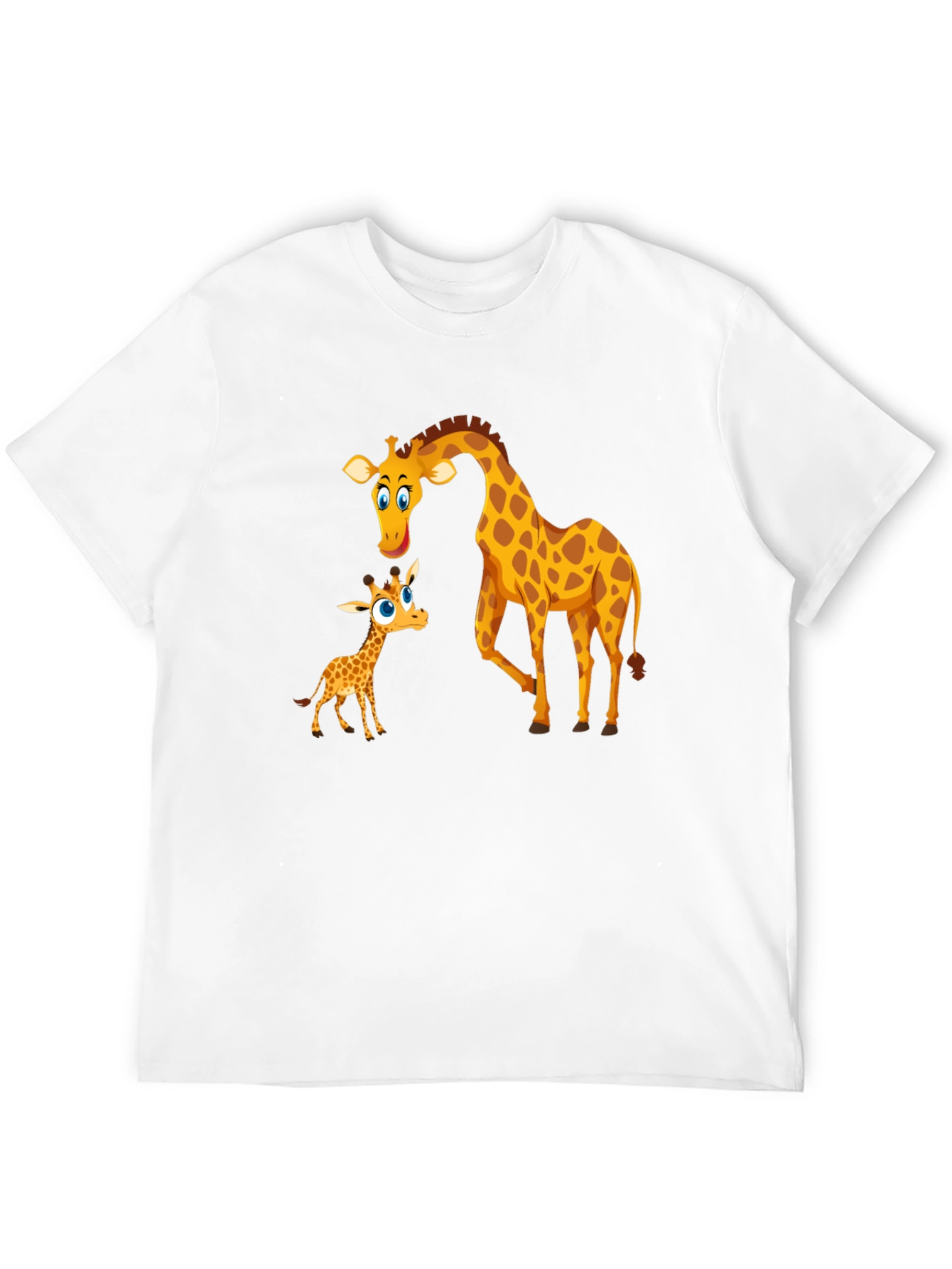 Cute Giraffe Family Black T-Shirt
