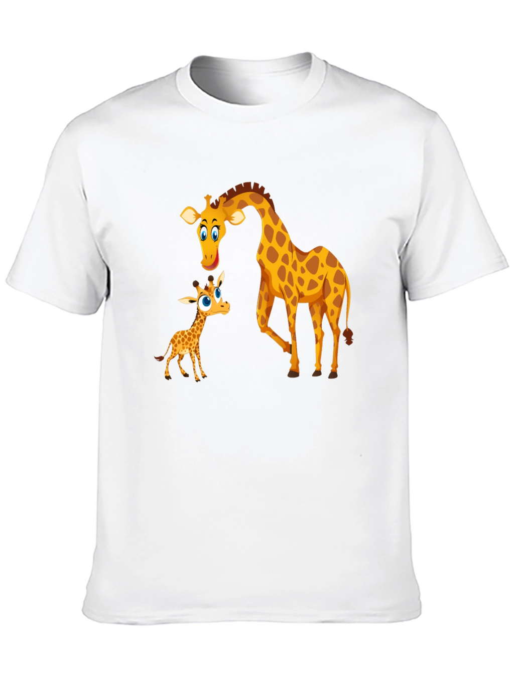 Cute Giraffe Family Black T-Shirt