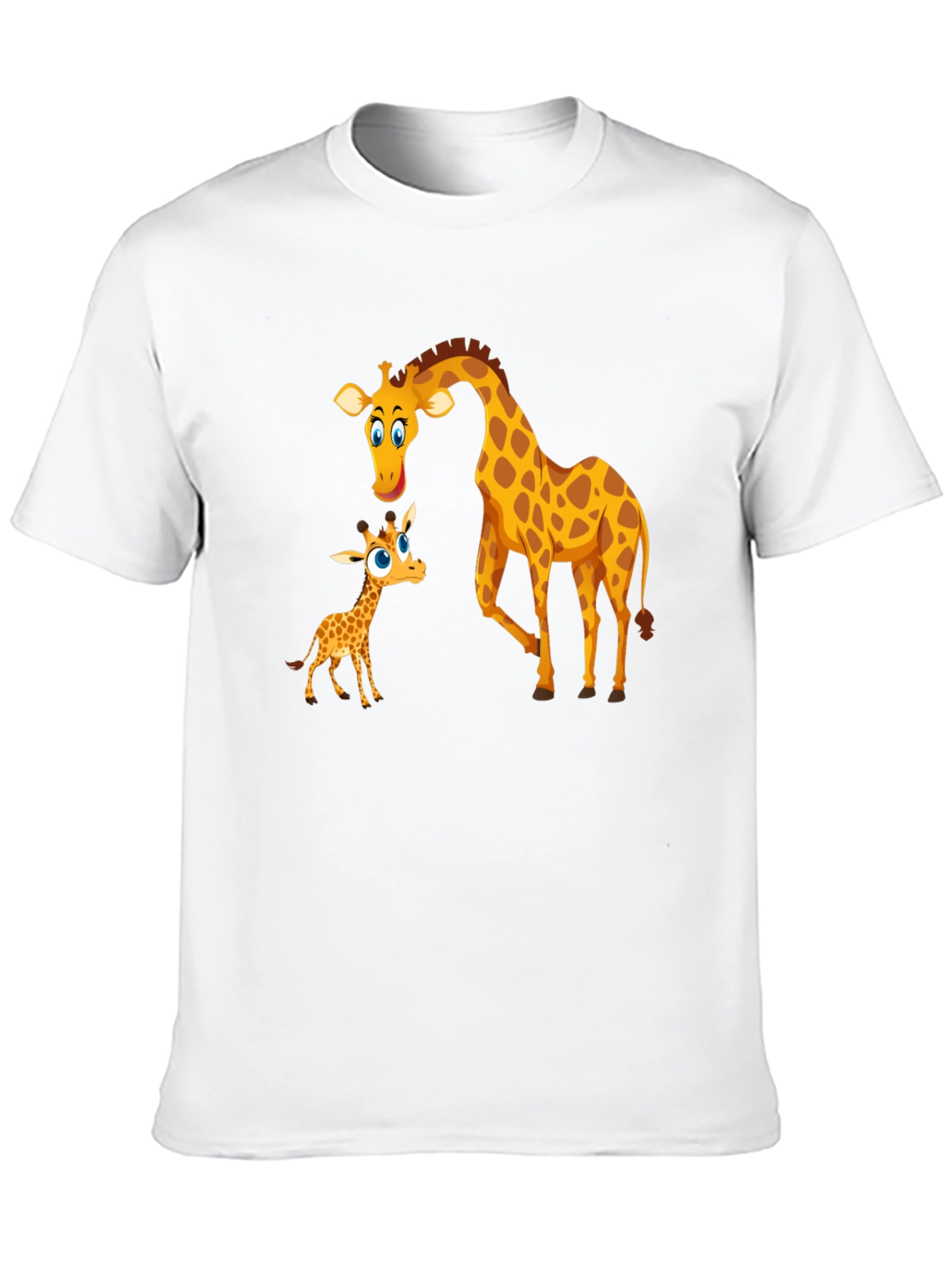 Cute Giraffe Family Black T-Shirt