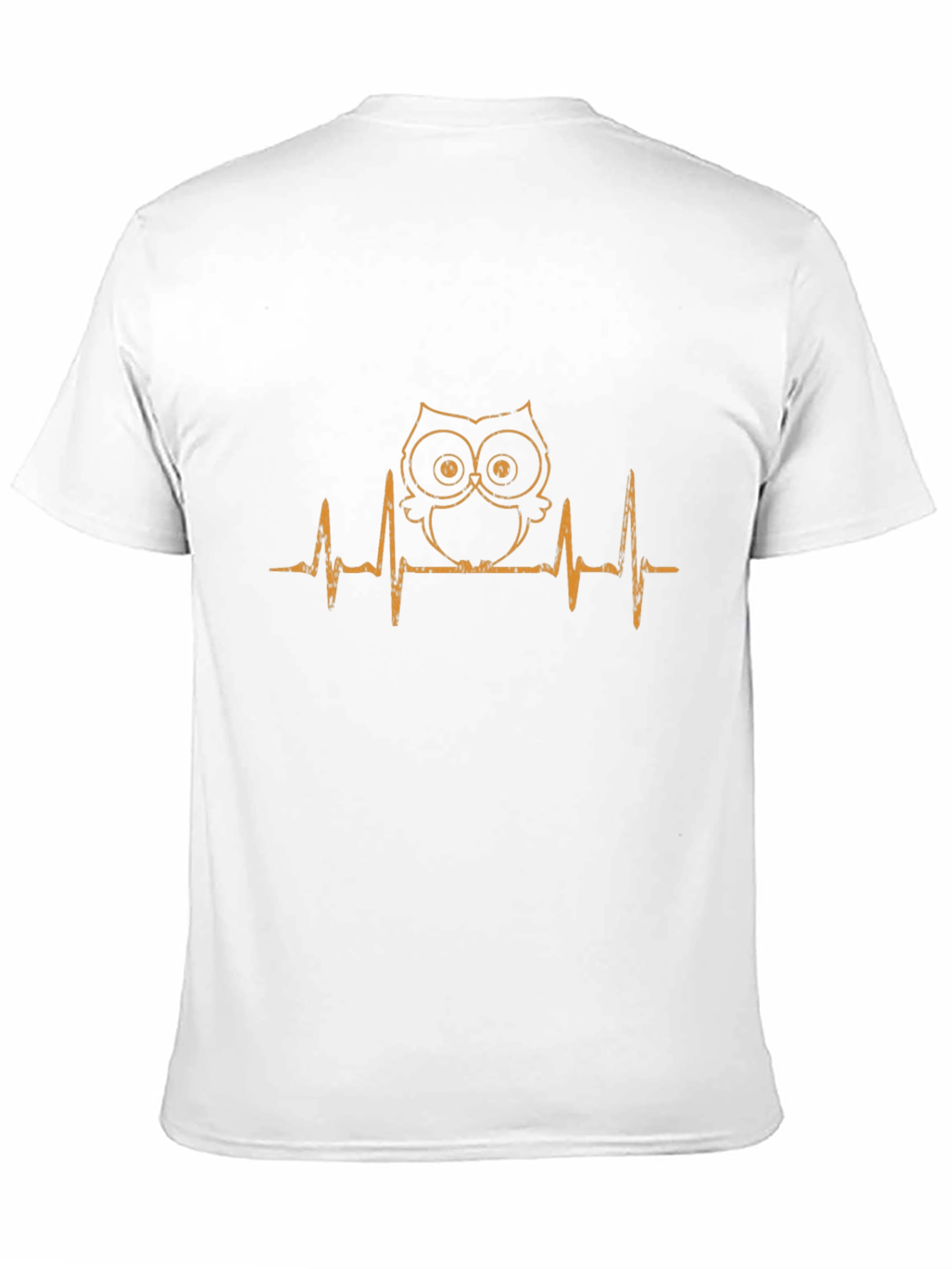 Owl Heartbeat Graphic T-Shirt - Black