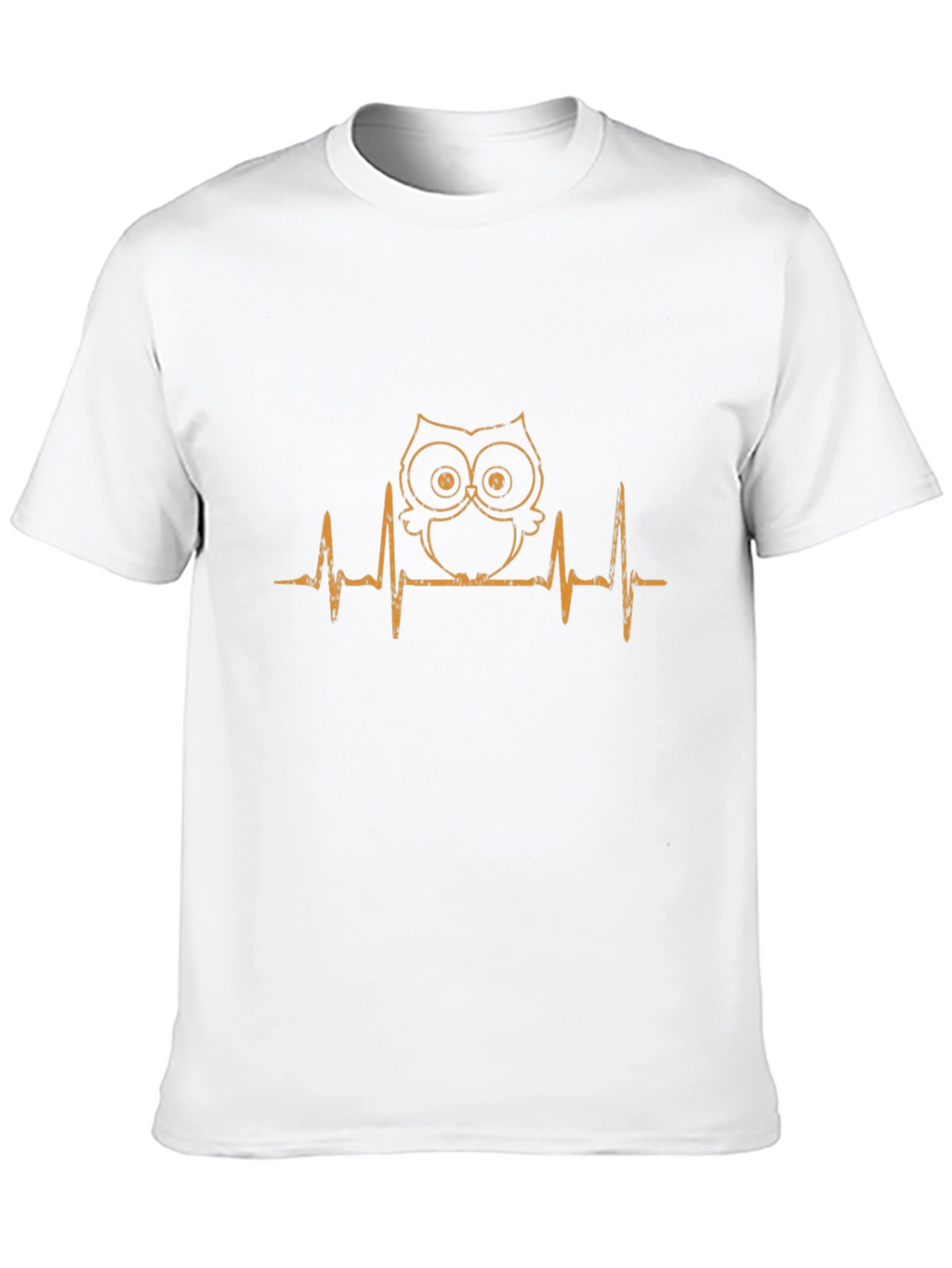 Owl Heartbeat Graphic T-Shirt - Black