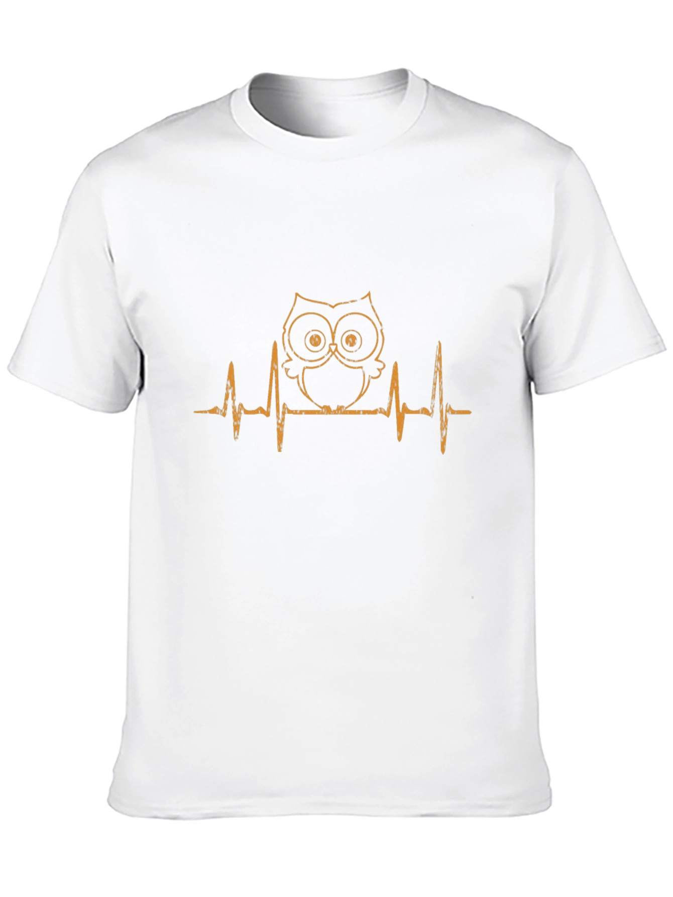 Owl Heartbeat Graphic T-Shirt - Black