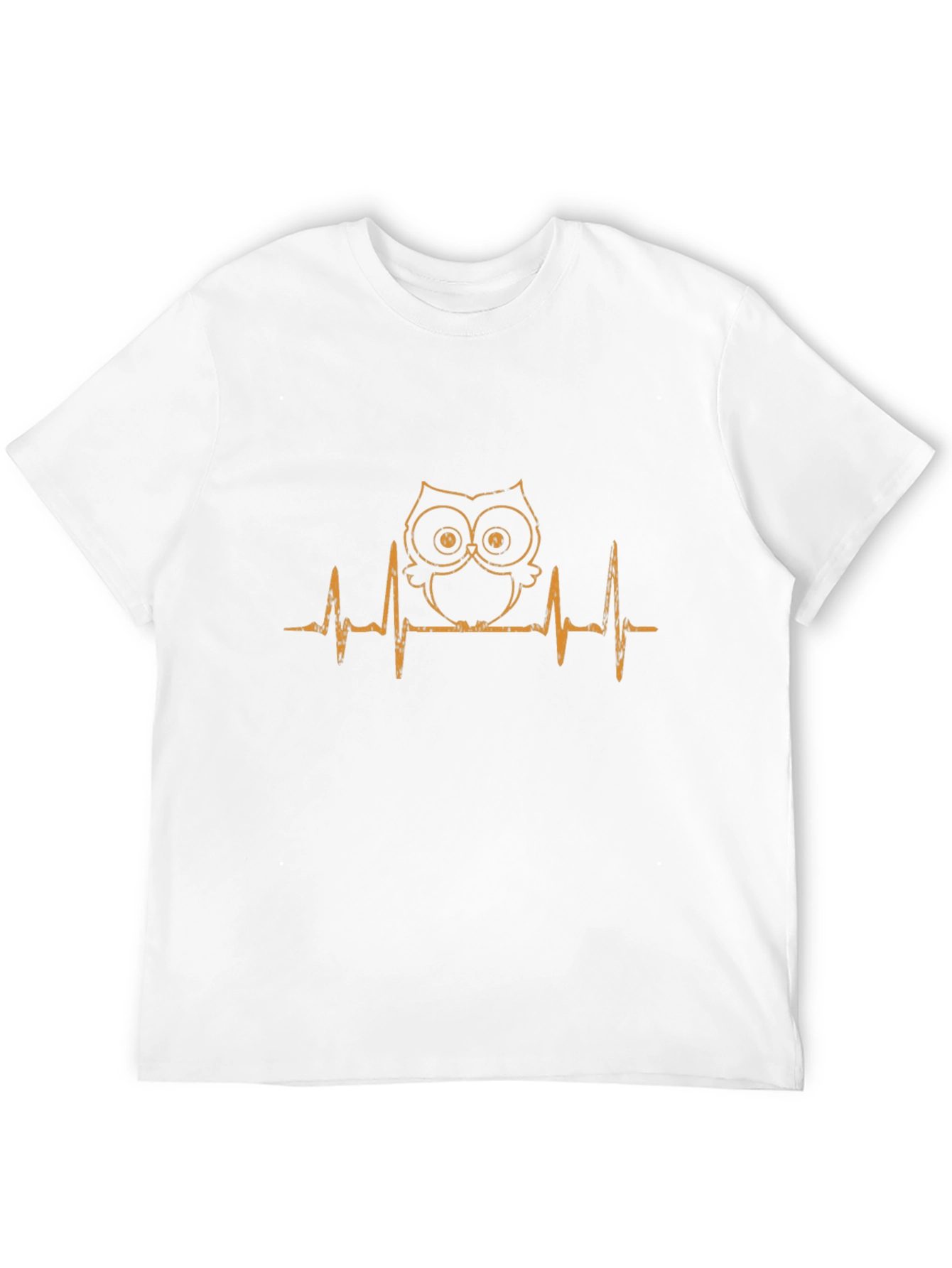 Owl Heartbeat Graphic T-Shirt - Black