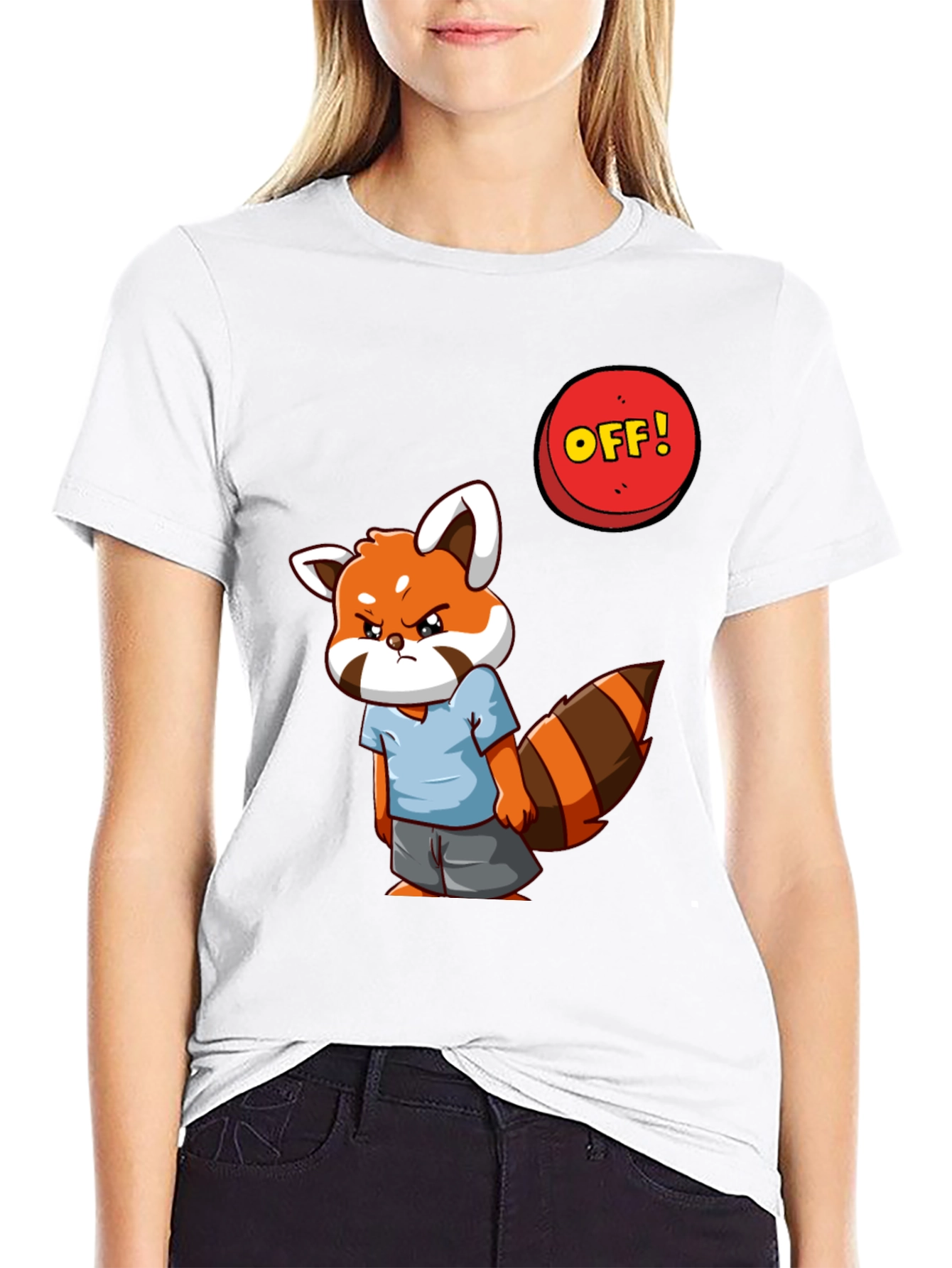 Grumpy Red Panda T-Shirt - Funny Cartoon Tee