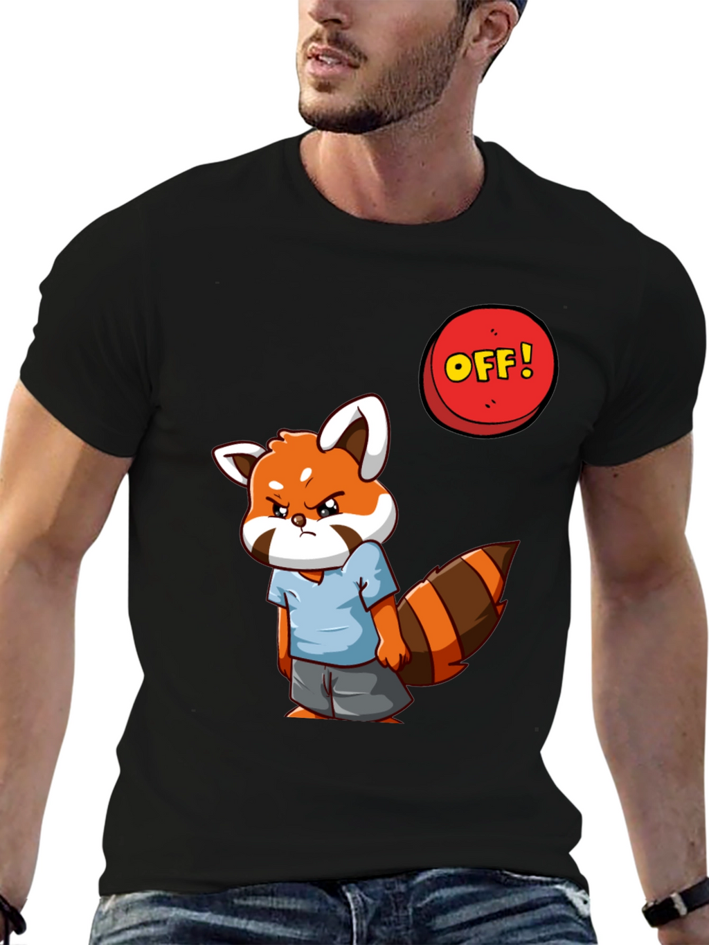 Grumpy Red Panda T-Shirt - Funny Cartoon Tee