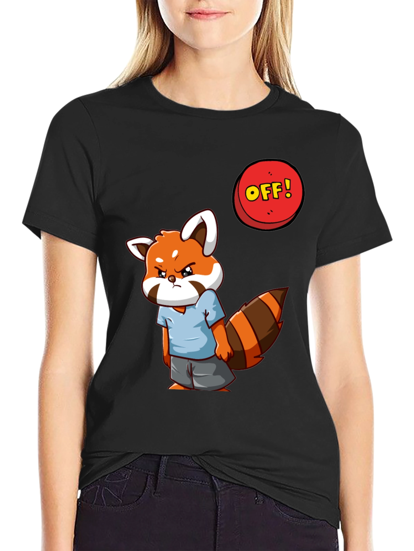 Grumpy Red Panda T-Shirt - Funny Cartoon Tee