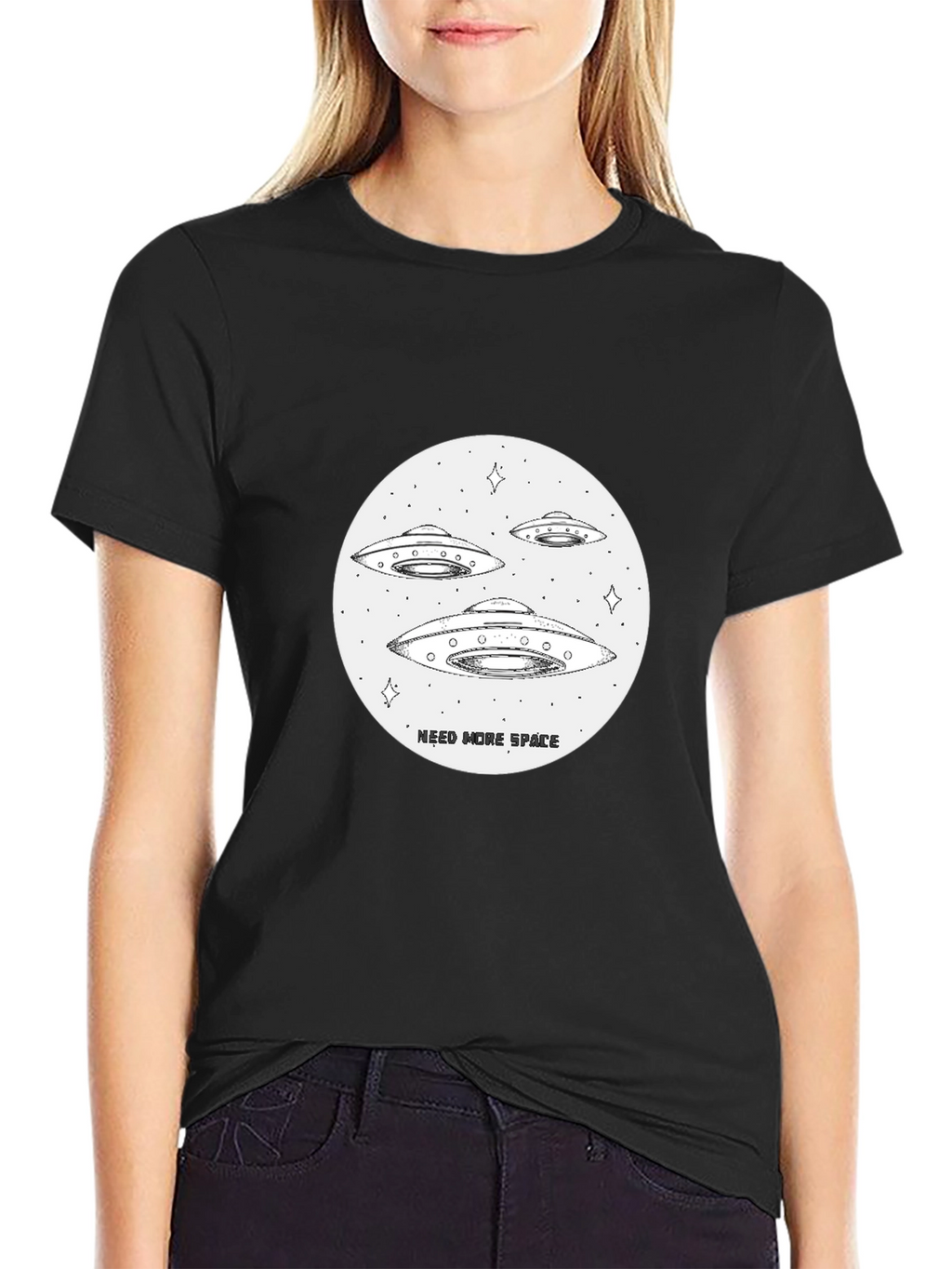 Need More Space UFO T-Shirt - Black