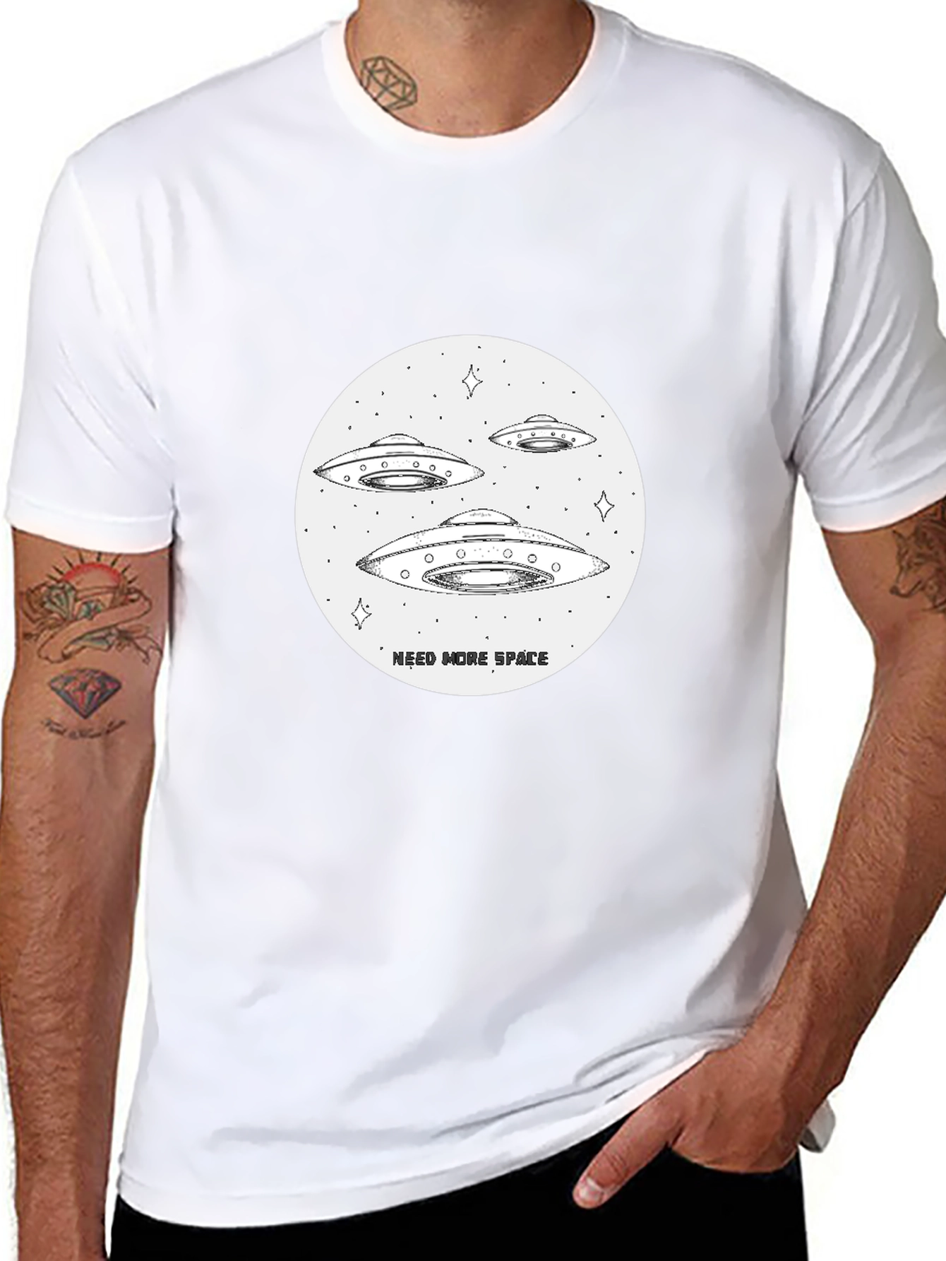 Need More Space UFO T-Shirt - Black