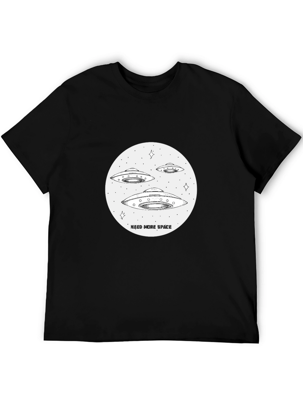 Need More Space UFO T-Shirt - Black