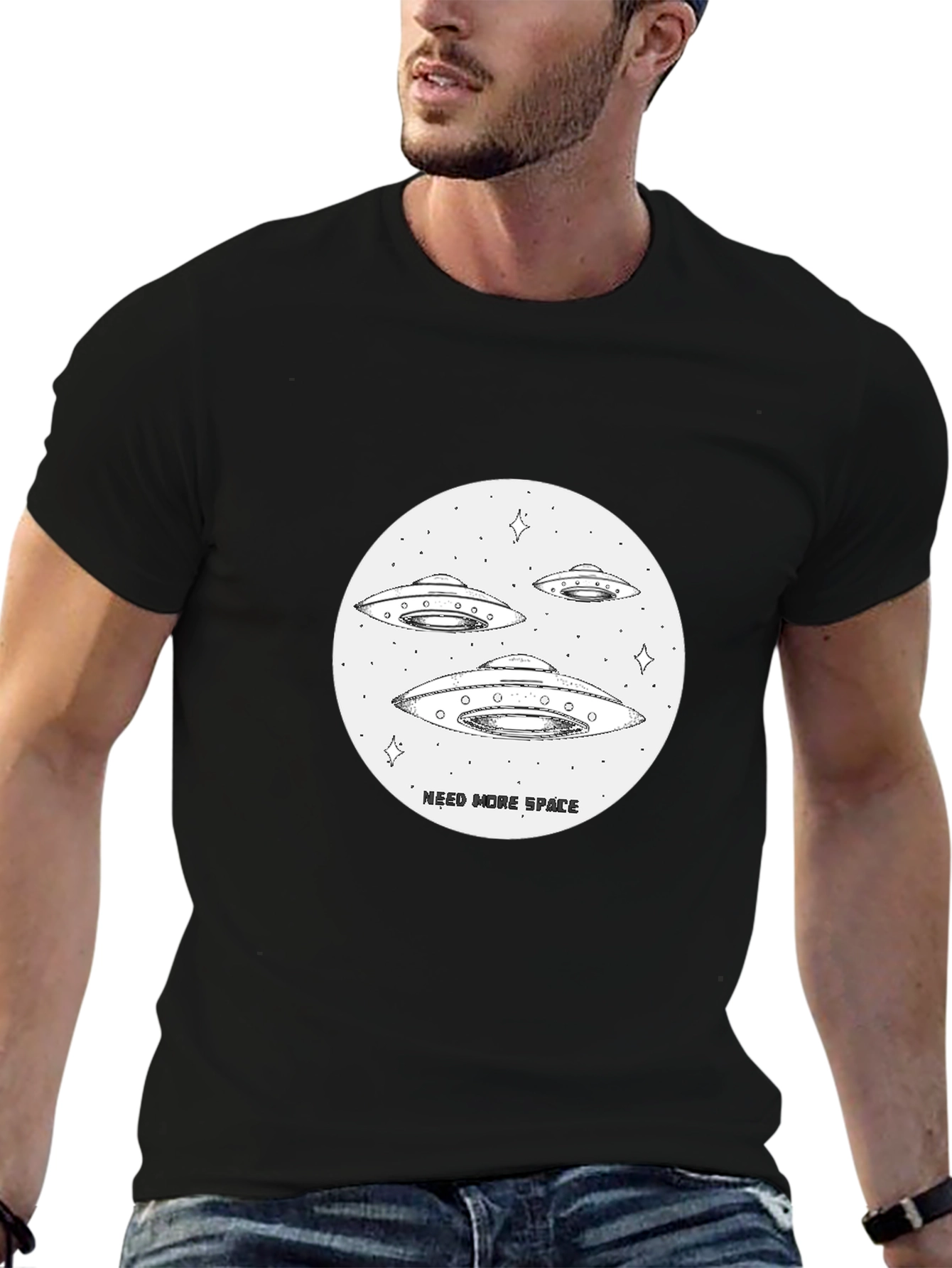 Need More Space UFO T-Shirt - Black