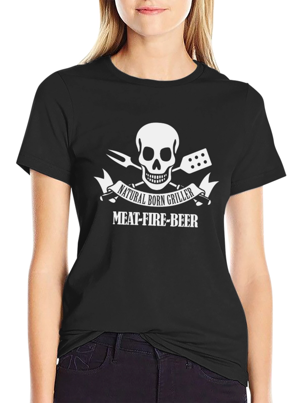 Natural Born Griller T-Shirt - Meat Fire Beer!