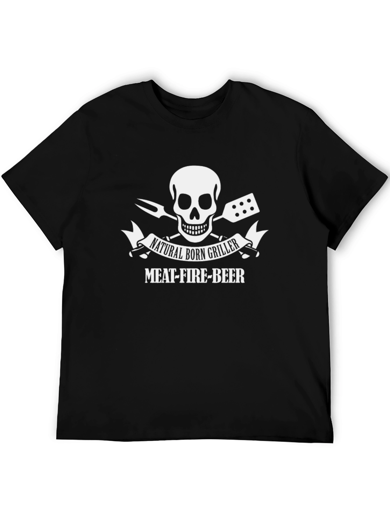 Natural Born Griller T-Shirt - Meat Fire Beer!