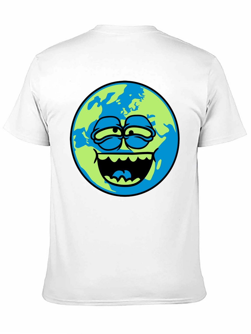 Cartoon Earth Graphic Tee - Mens Black T-Shirt