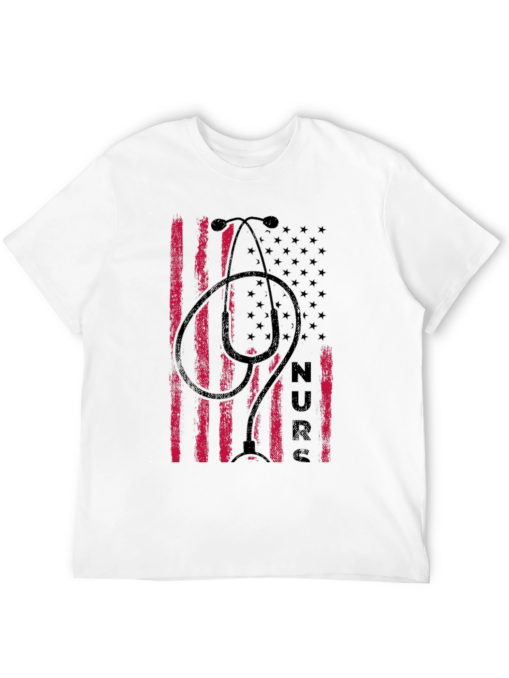 Nurse American Flag Stethoscope Graphic T-Shirt