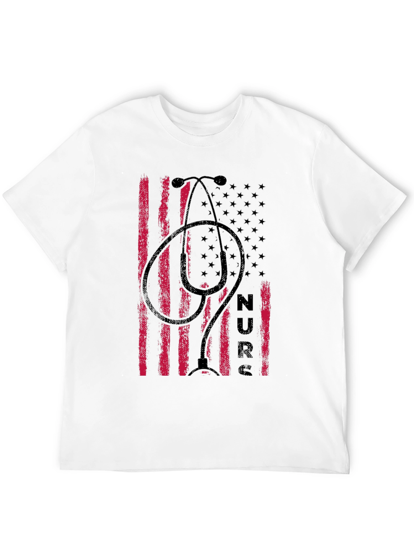 Nurse American Flag Stethoscope Graphic T-Shirt