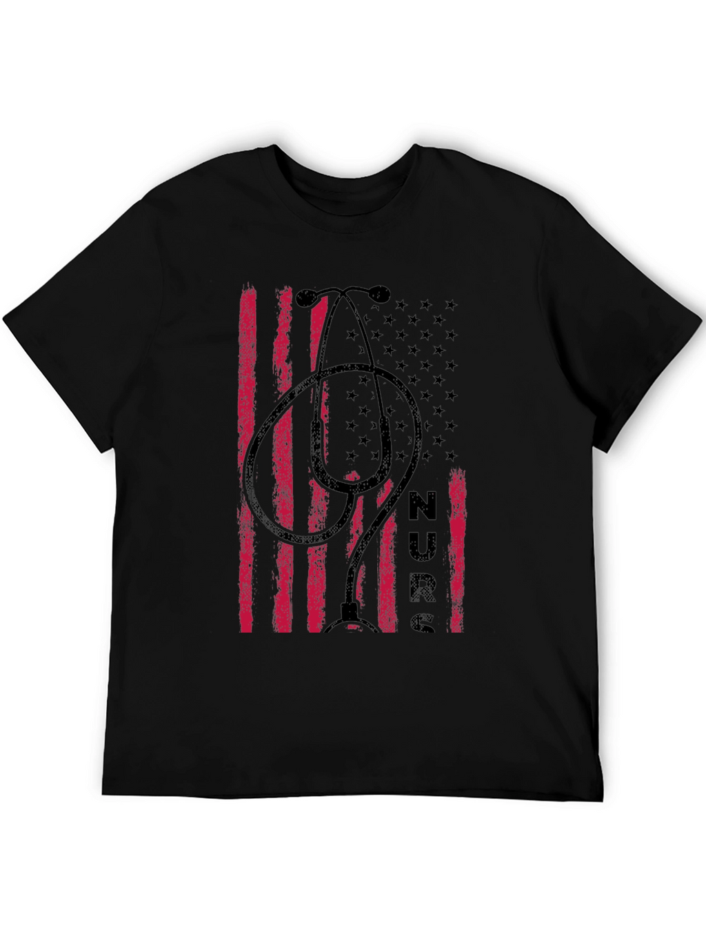 Nurse American Flag Stethoscope Graphic T-Shirt