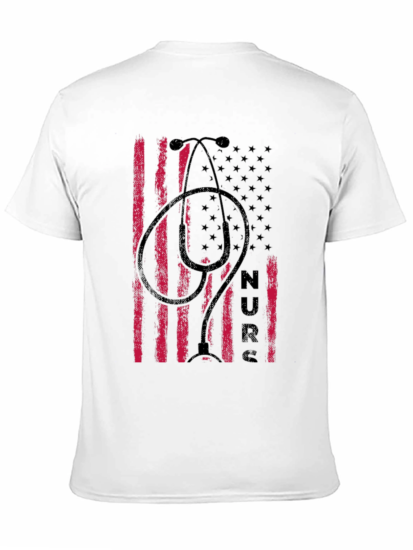 Nurse American Flag Stethoscope Graphic T-Shirt