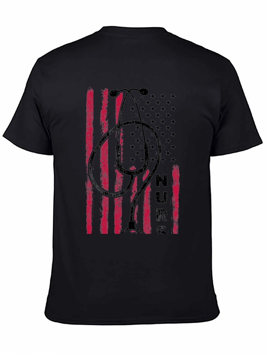 Nurse American Flag Stethoscope Graphic T-Shirt