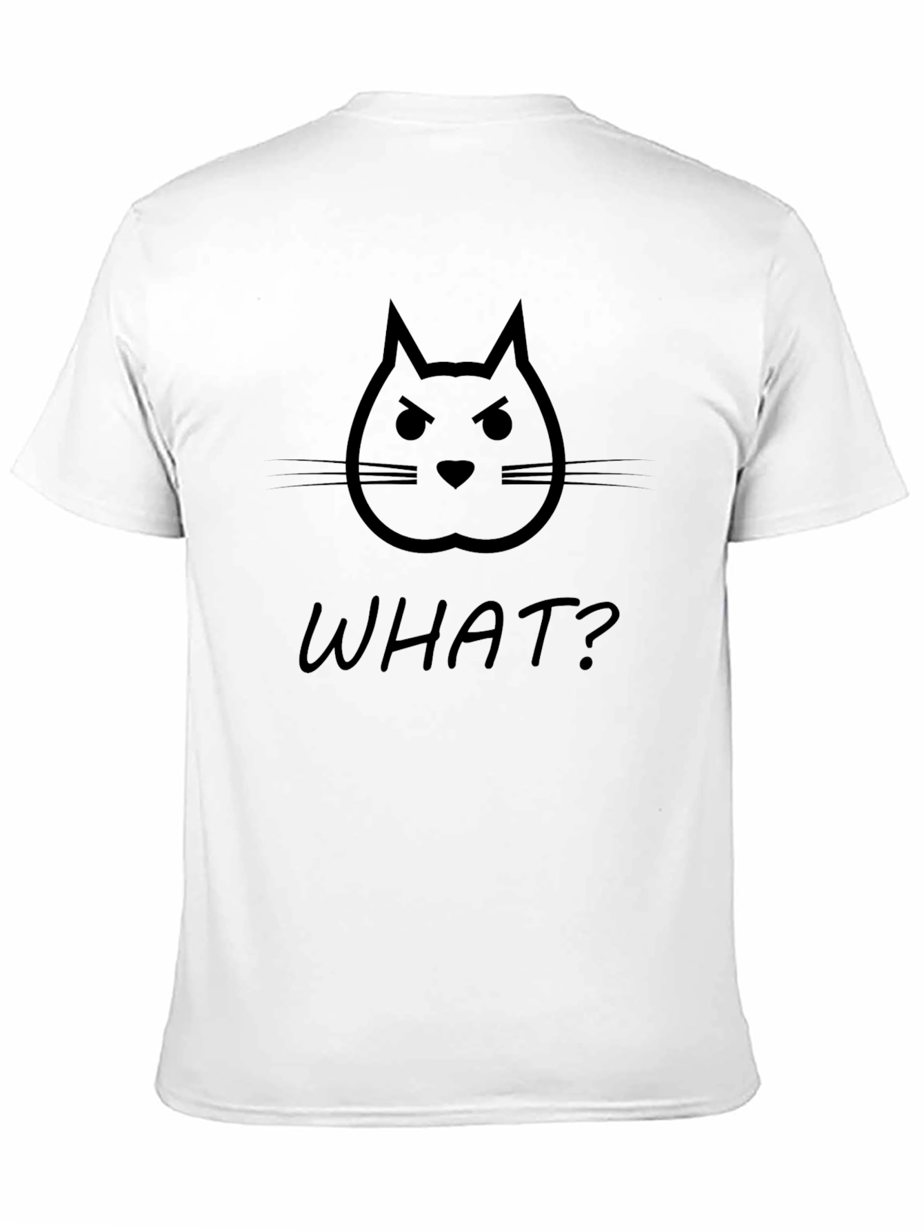 Angry Cat WHAT? Black Graphic T-Shirt