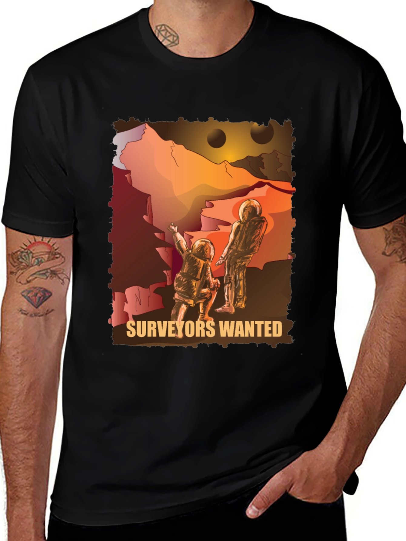 Surveyors Wanted Graphic Tee - Space Exploration T-Shirt