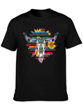 Western Bull Skull Sunflower Graphic Tee