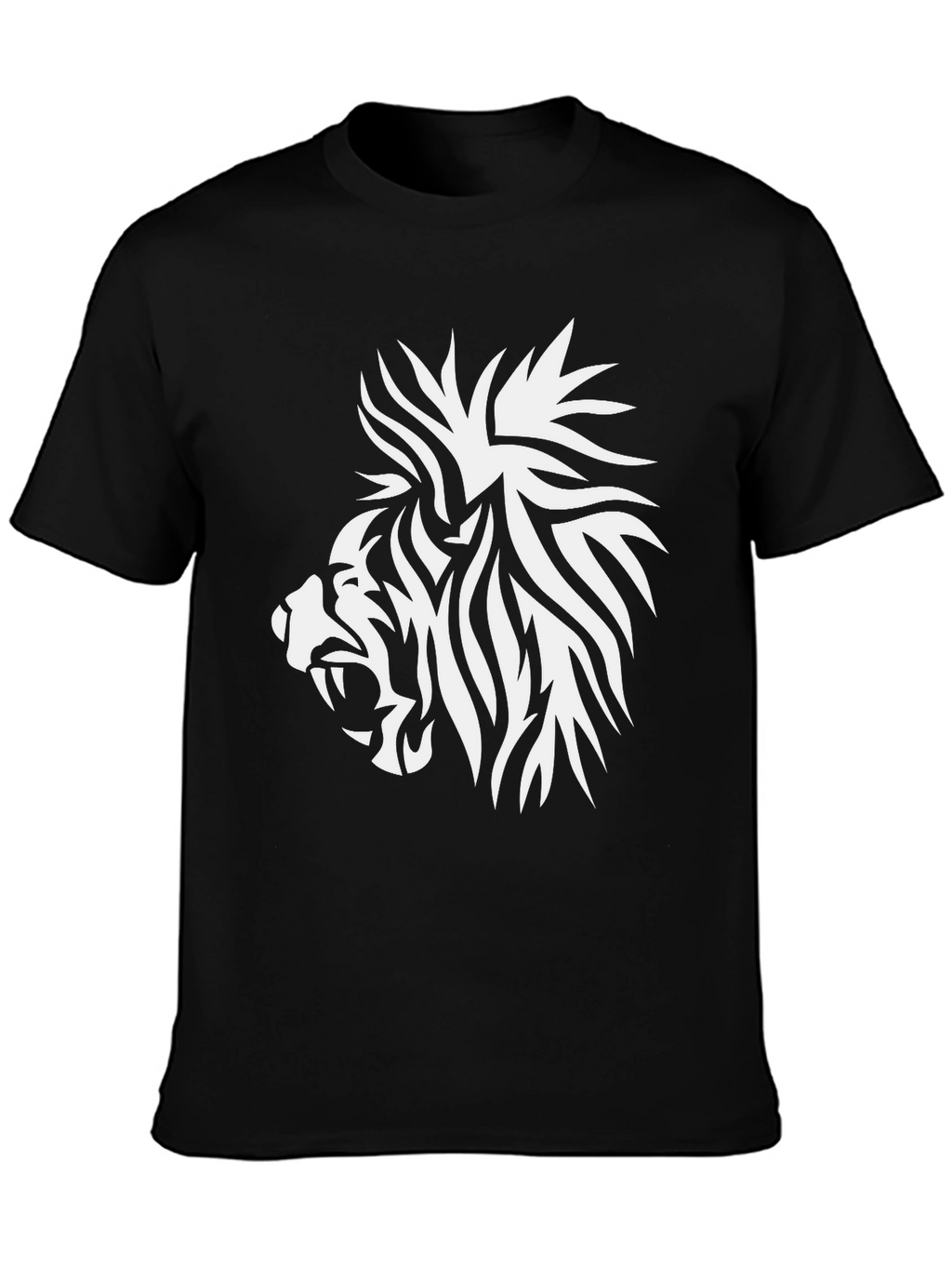 Lion Graphic Tee - Black Cotton Comfort