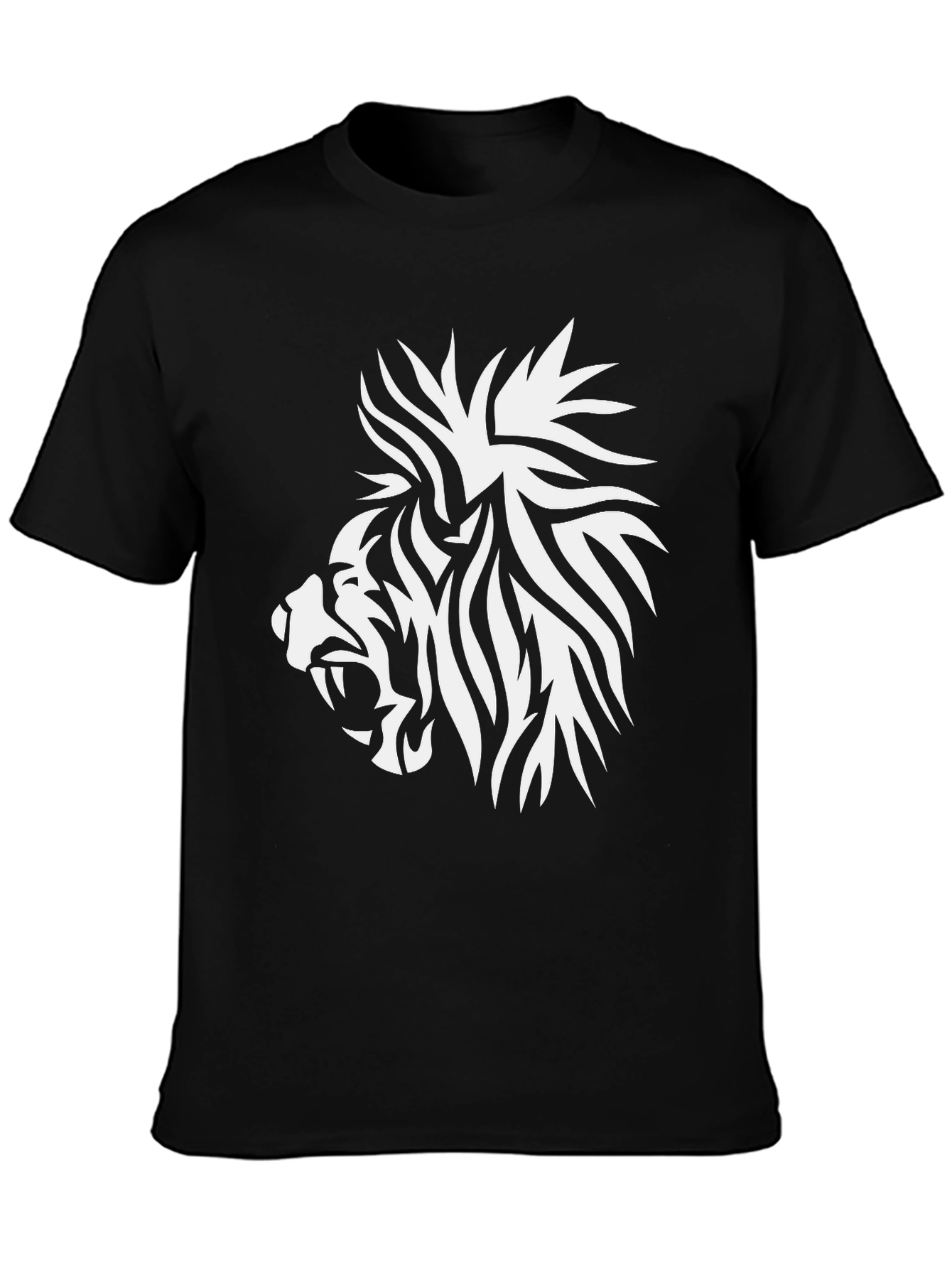 Lion Graphic Tee - Black Cotton Comfort
