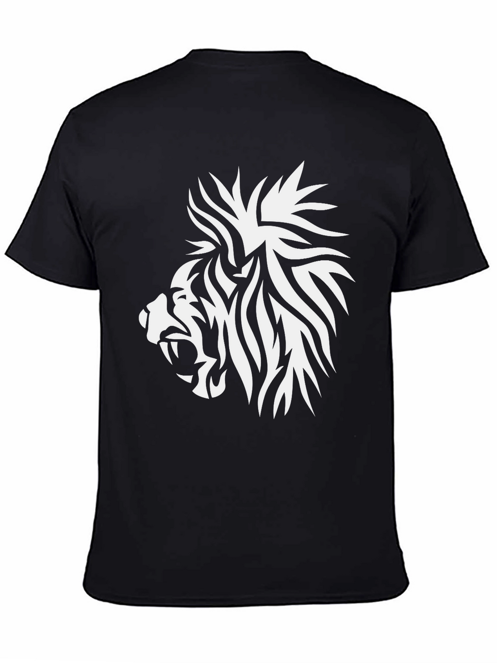 Lion Graphic Tee - Black Cotton Comfort