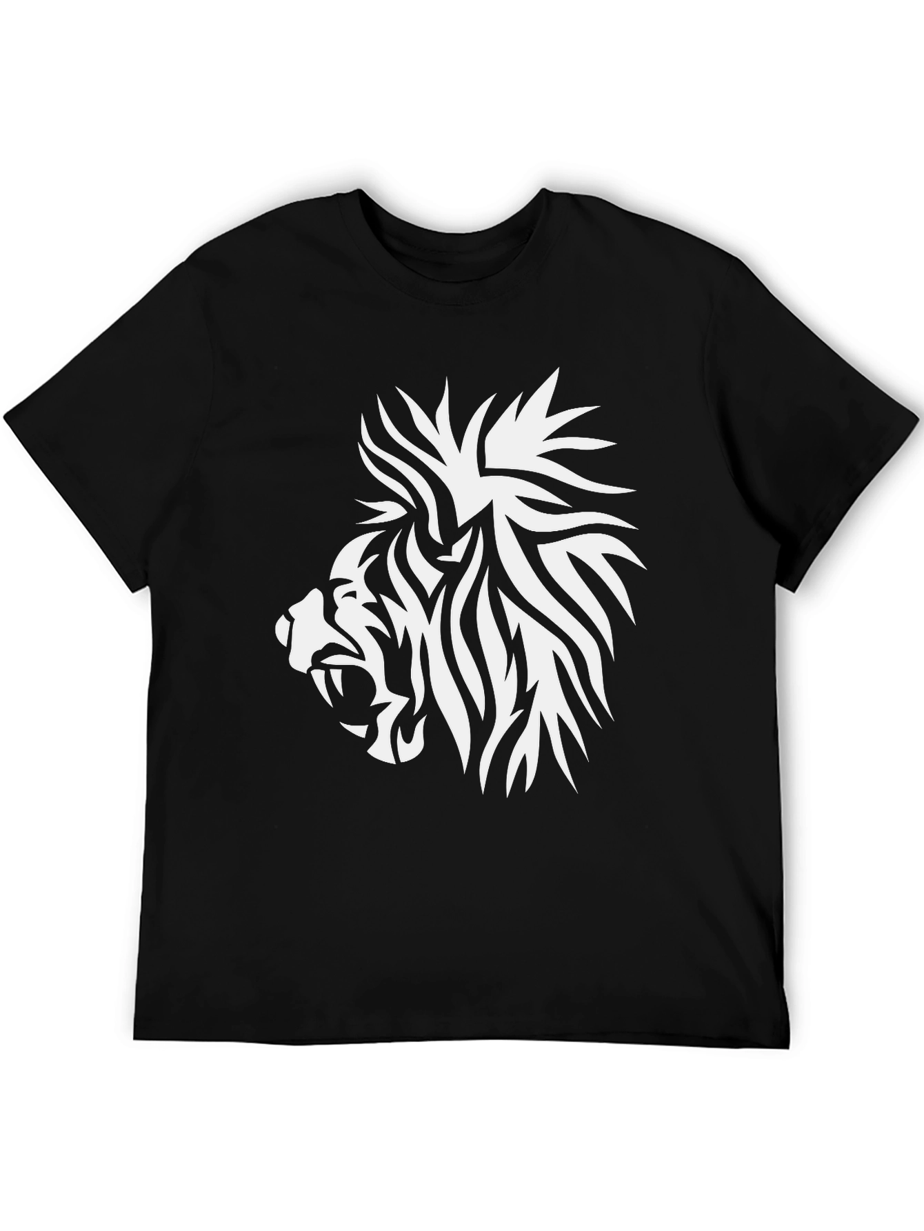 Lion Graphic Tee - Black Cotton Comfort