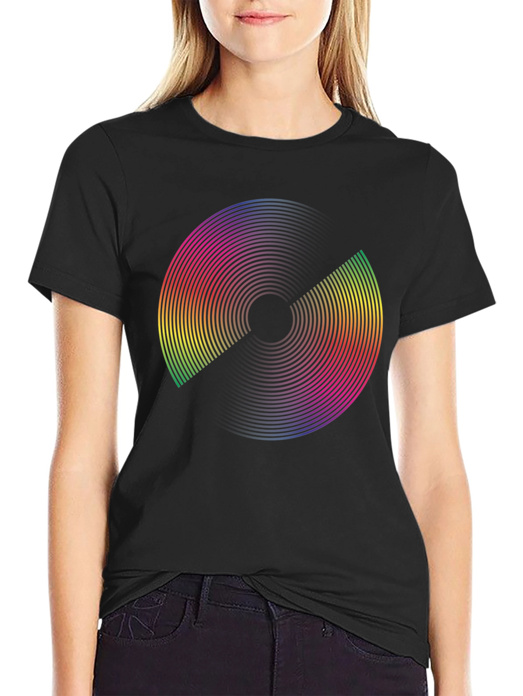 Retro Rainbow Disc Graphic Tee