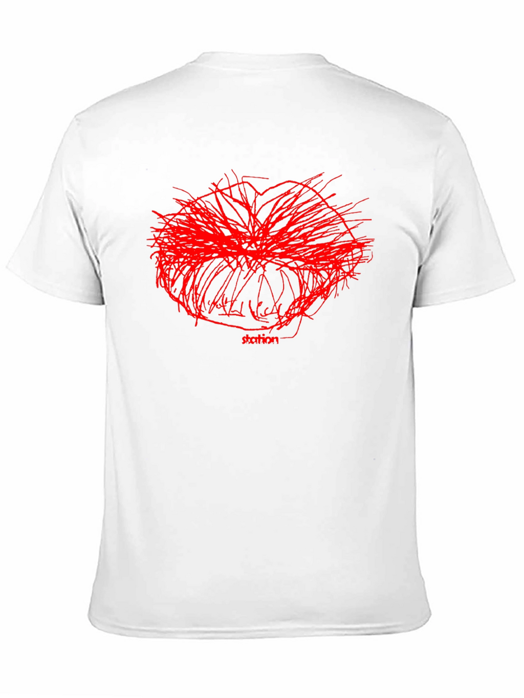 Abstract Red Graphic Print Black T-Shirt